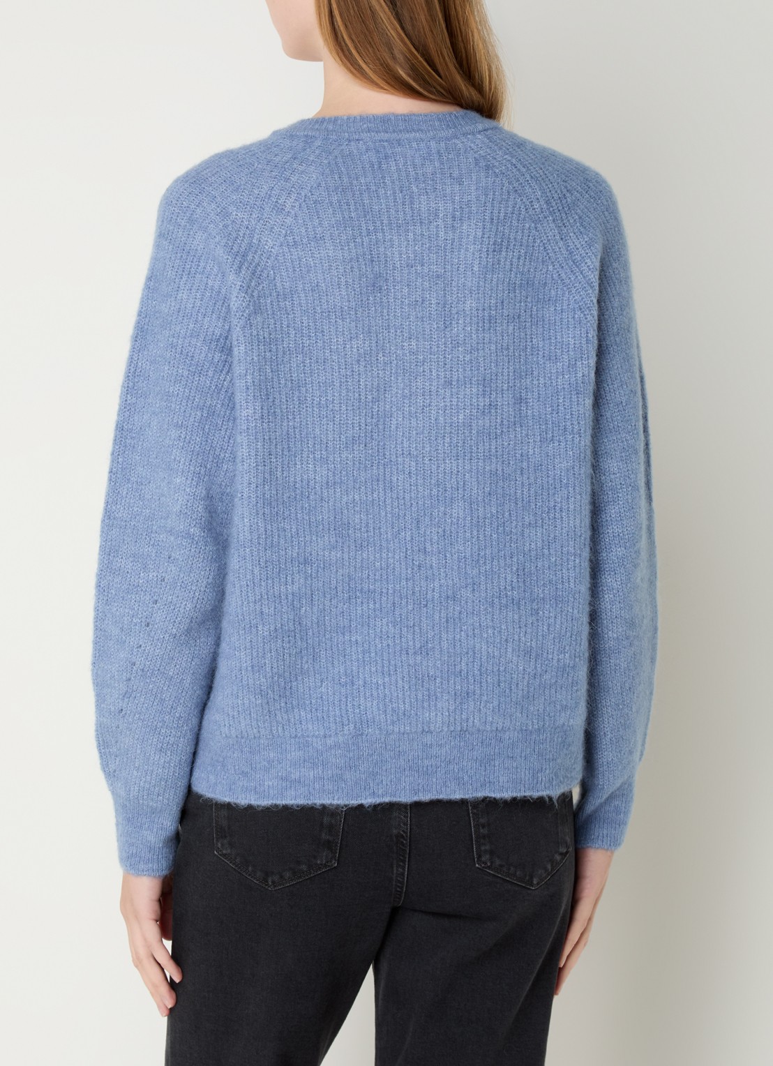 Selected Lulu fijngebreid vest in wolblend - achterkant 3 blauw