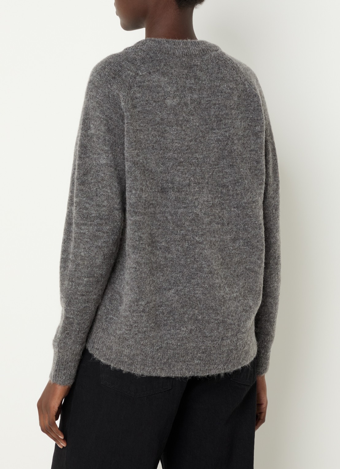 Selected Lulu fijngebreide pullover in wolblend - achterkant grijs