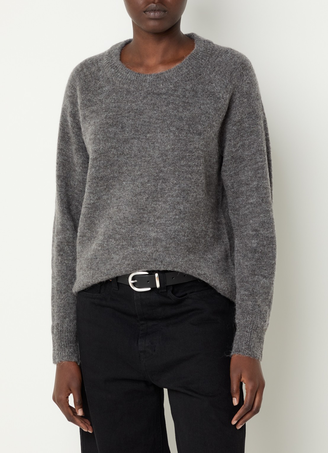 Selected Lulu fijngebreide pullover in wolblend - detail 4 grijs