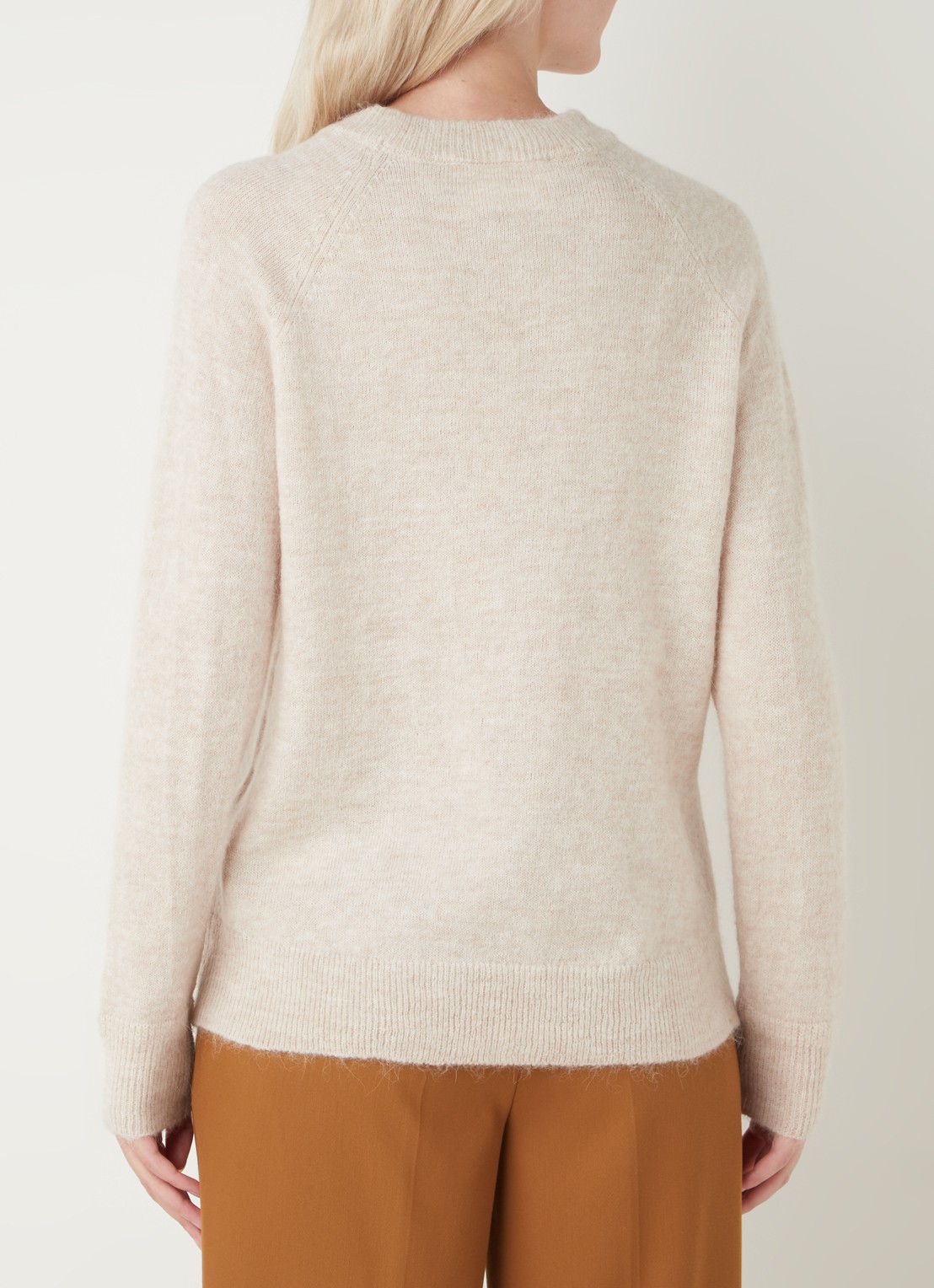 Selected Lulu fijngebreide pullover in wolblend - achterkant 4 beige