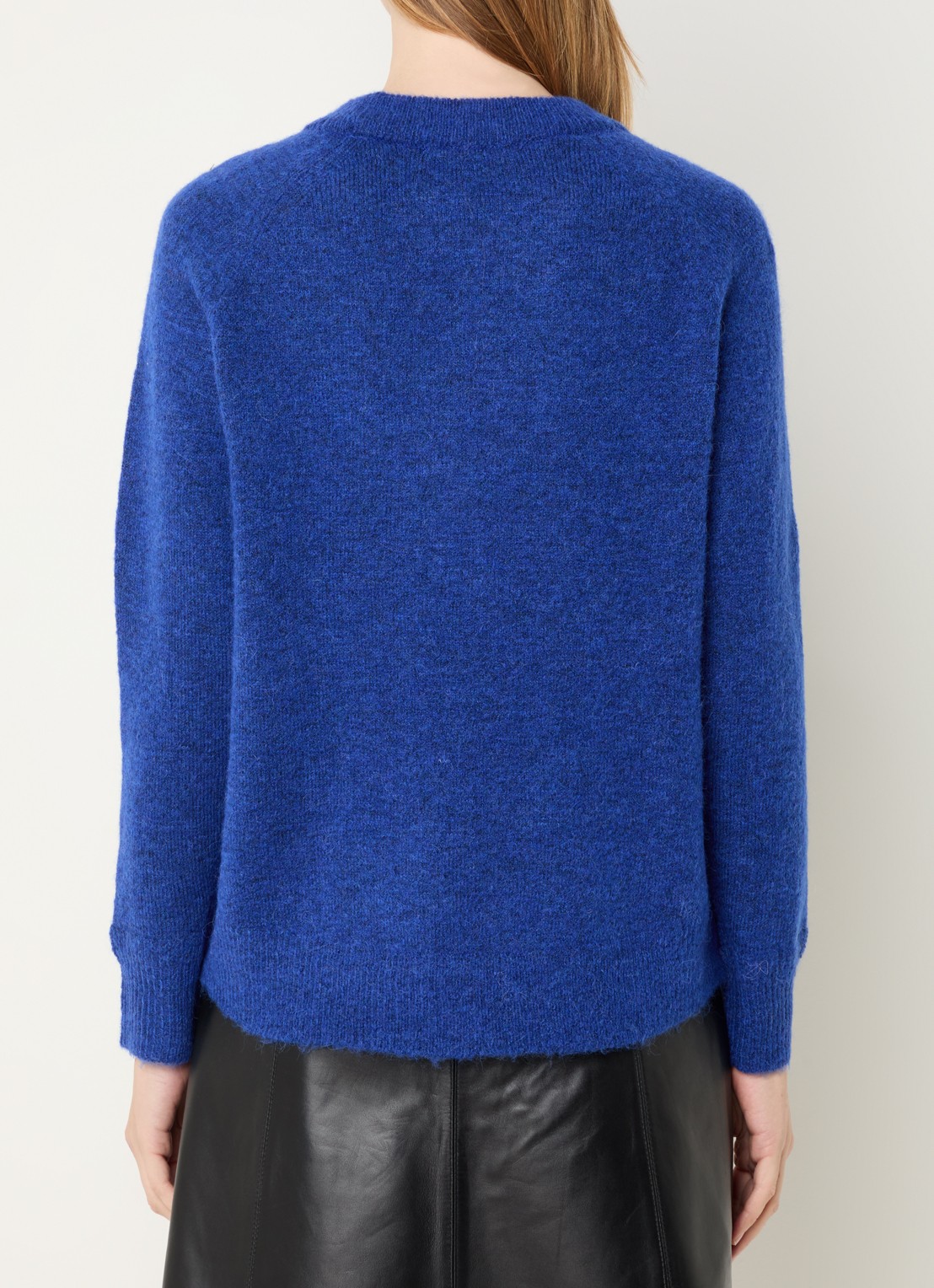 Selected Lulu fijngebreide pullover in wolblend - achterkant 4 kobaltblauw