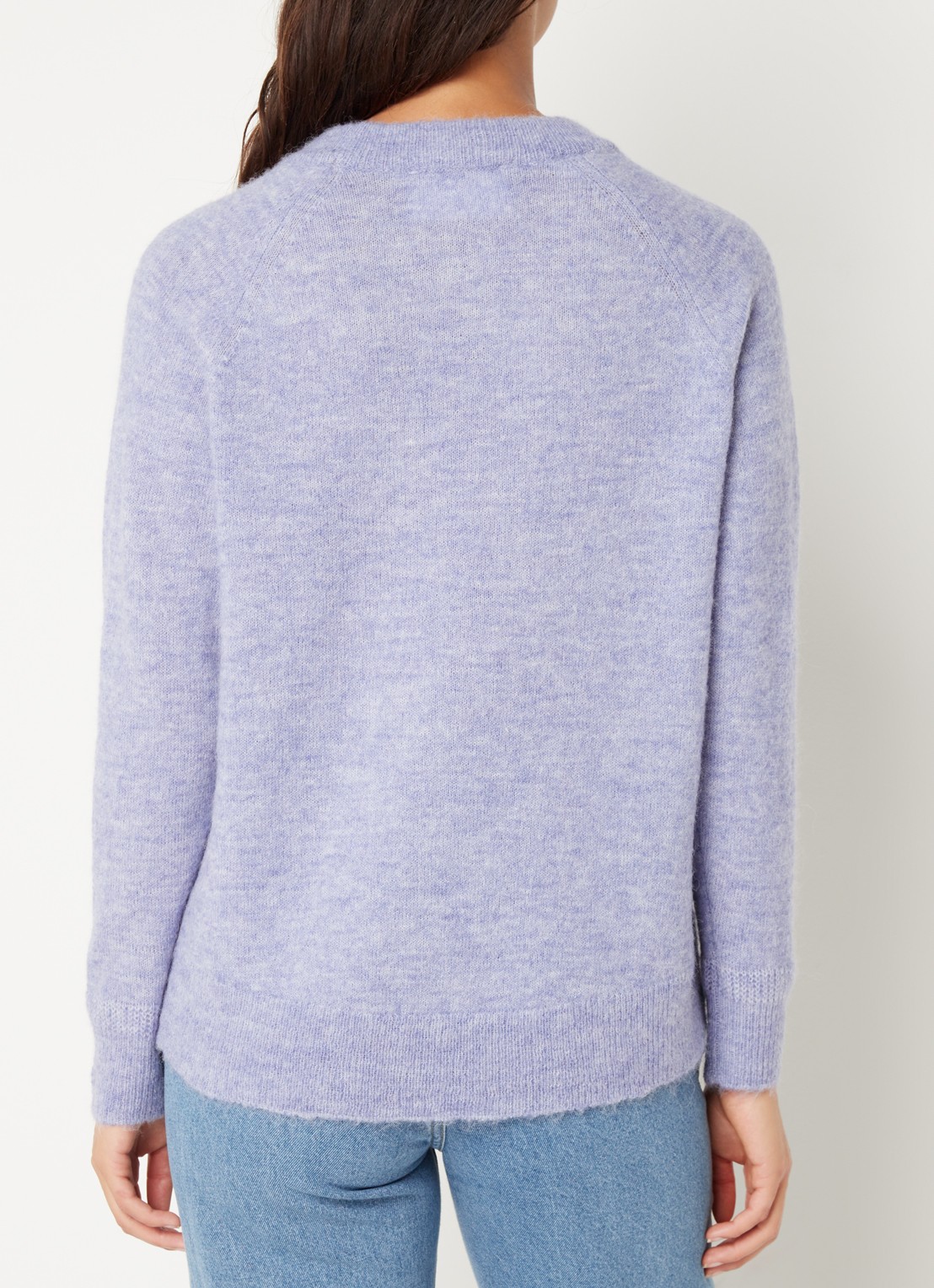 Selected Lulu fijngebreide pullover in wolblend - achterkant 3 lichtpaars