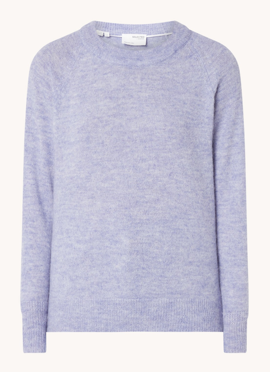 Selected Lulu fijngebreide pullover in wolblend - voorkant lichtpaars