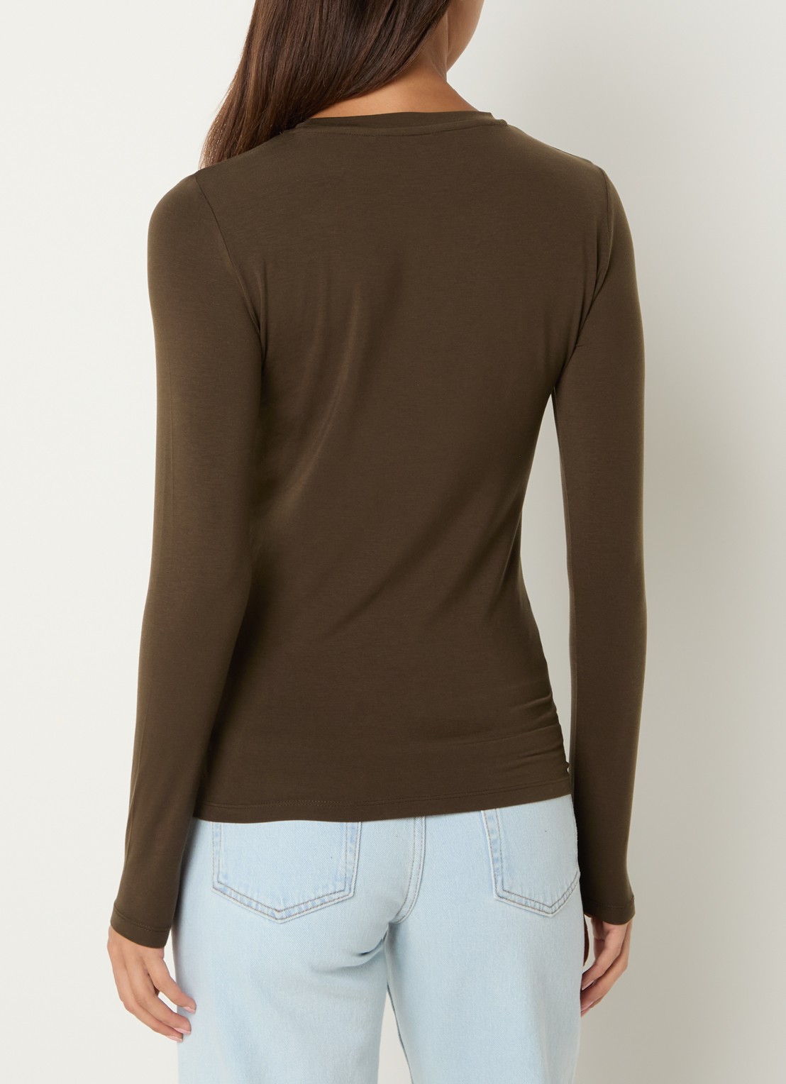 Selected Manja longsleeve met ronde hals - achterkant bruin