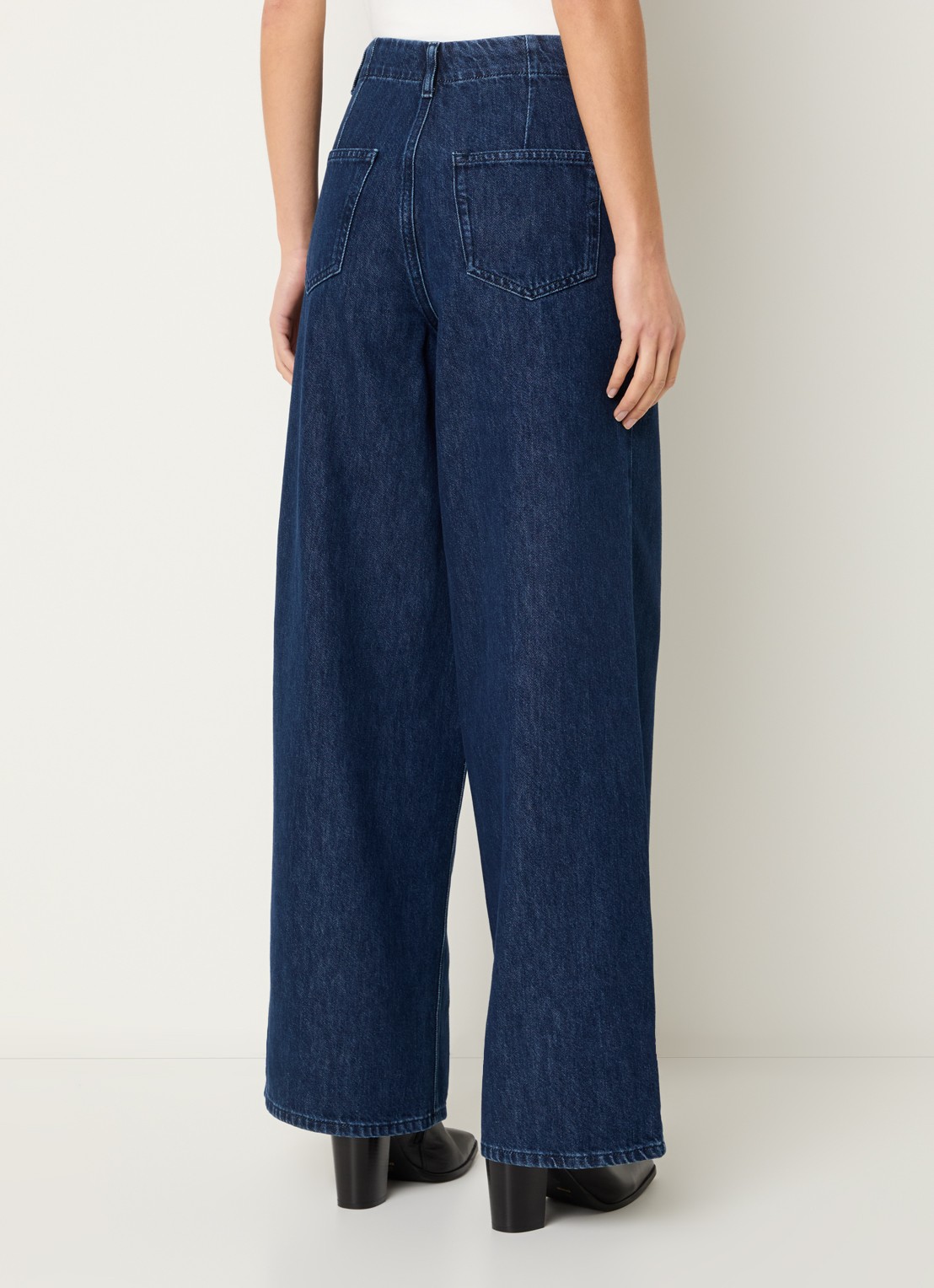 Selected Mella-Bora high waist wide leg jeans  - achterkant indigo