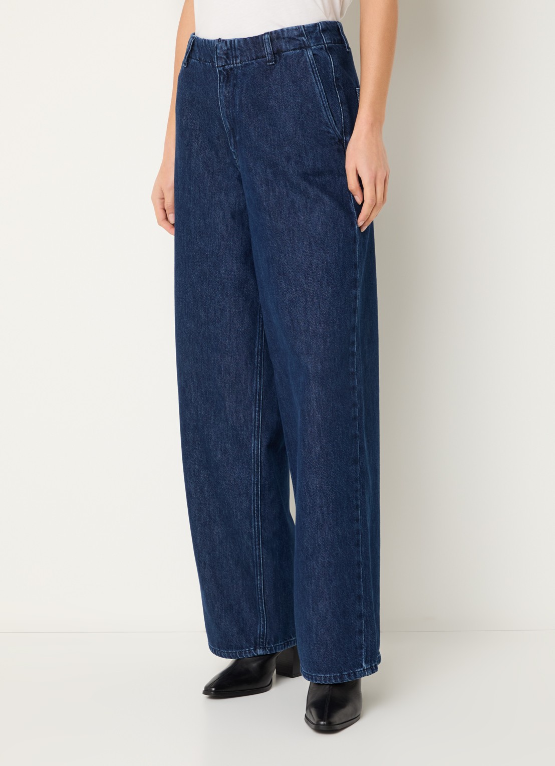 Selected Mella-Bora high waist wide leg jeans  - detail 4 indigo