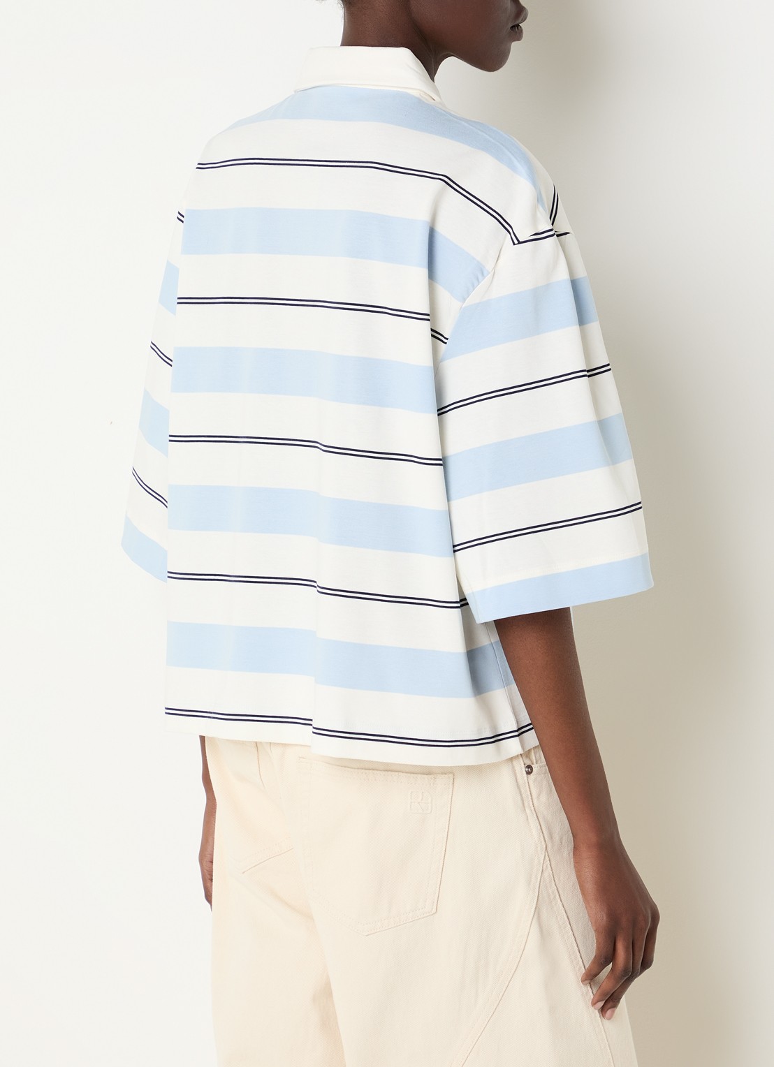 Selected Mellie top met polokraag - achterkant 4 beige