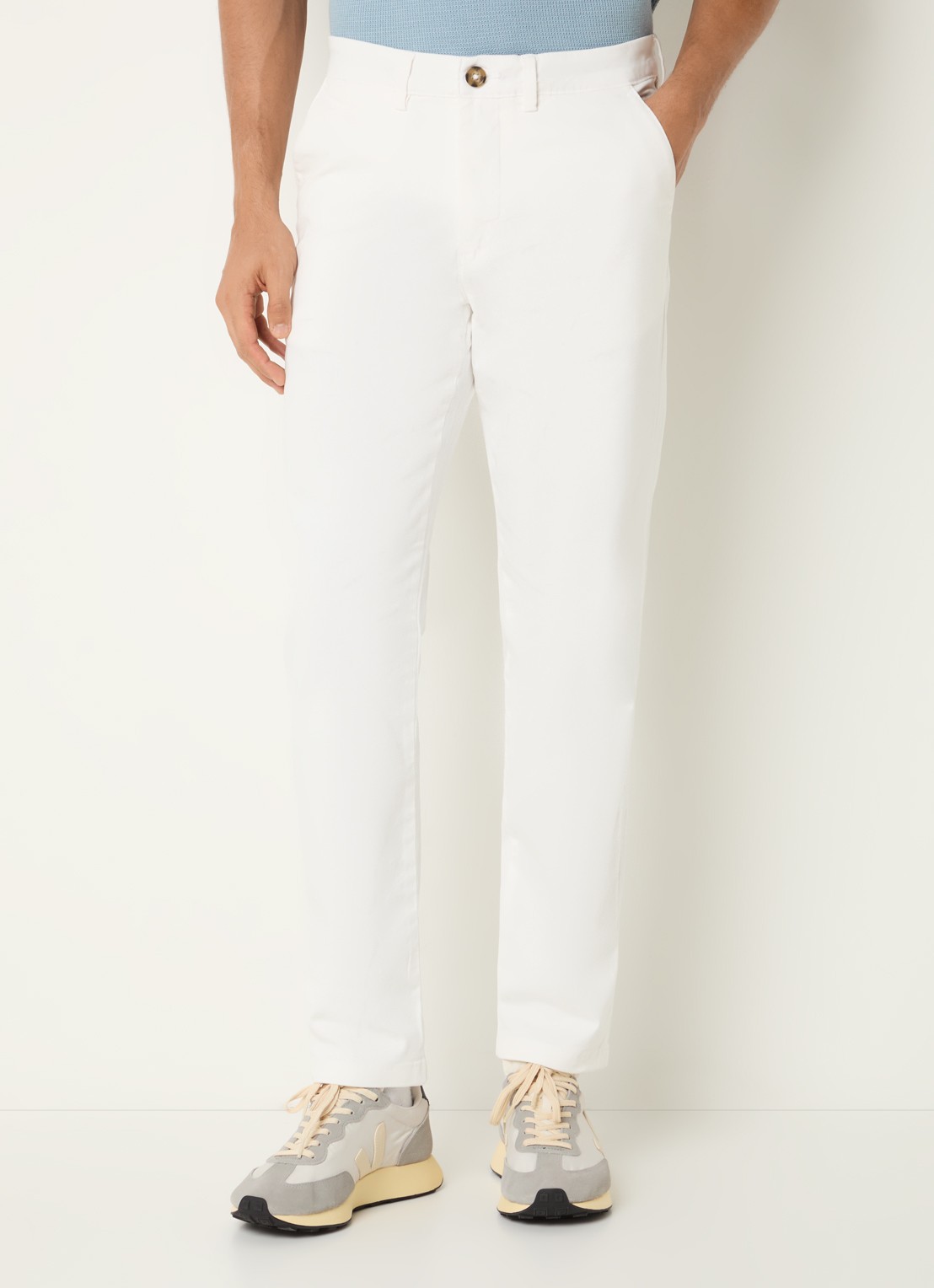 Selected Miles slim fit chino met steekzakken - detail 2 gebroken wit