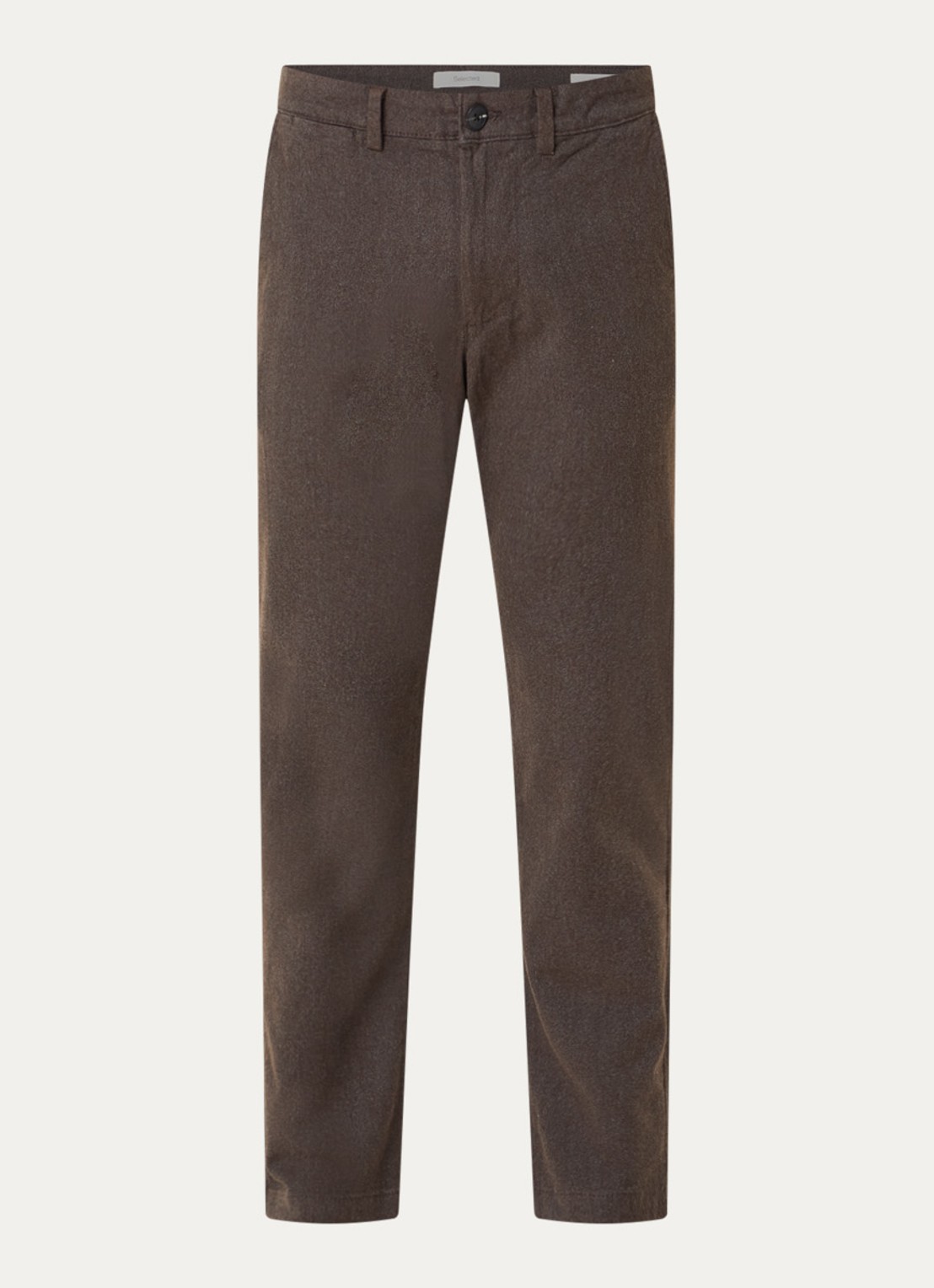 Selected Miles slim fit chino met steekzakken - voorkant bruin