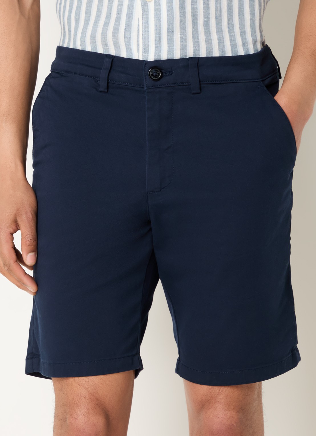 Selected Miles slim fit korte chino met steekzakken - detail 4 donkerblauw