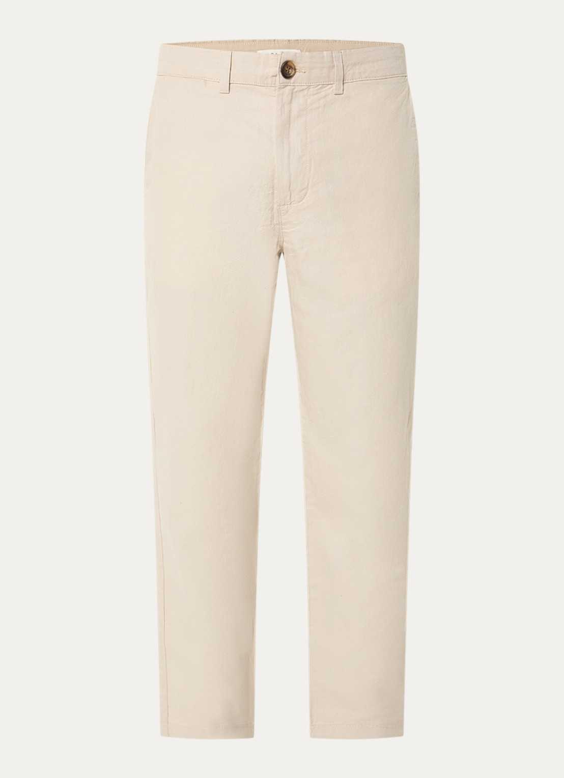 Selected Miles straight fit chino in linnenblend met steekzakken - voorkant 2 beige