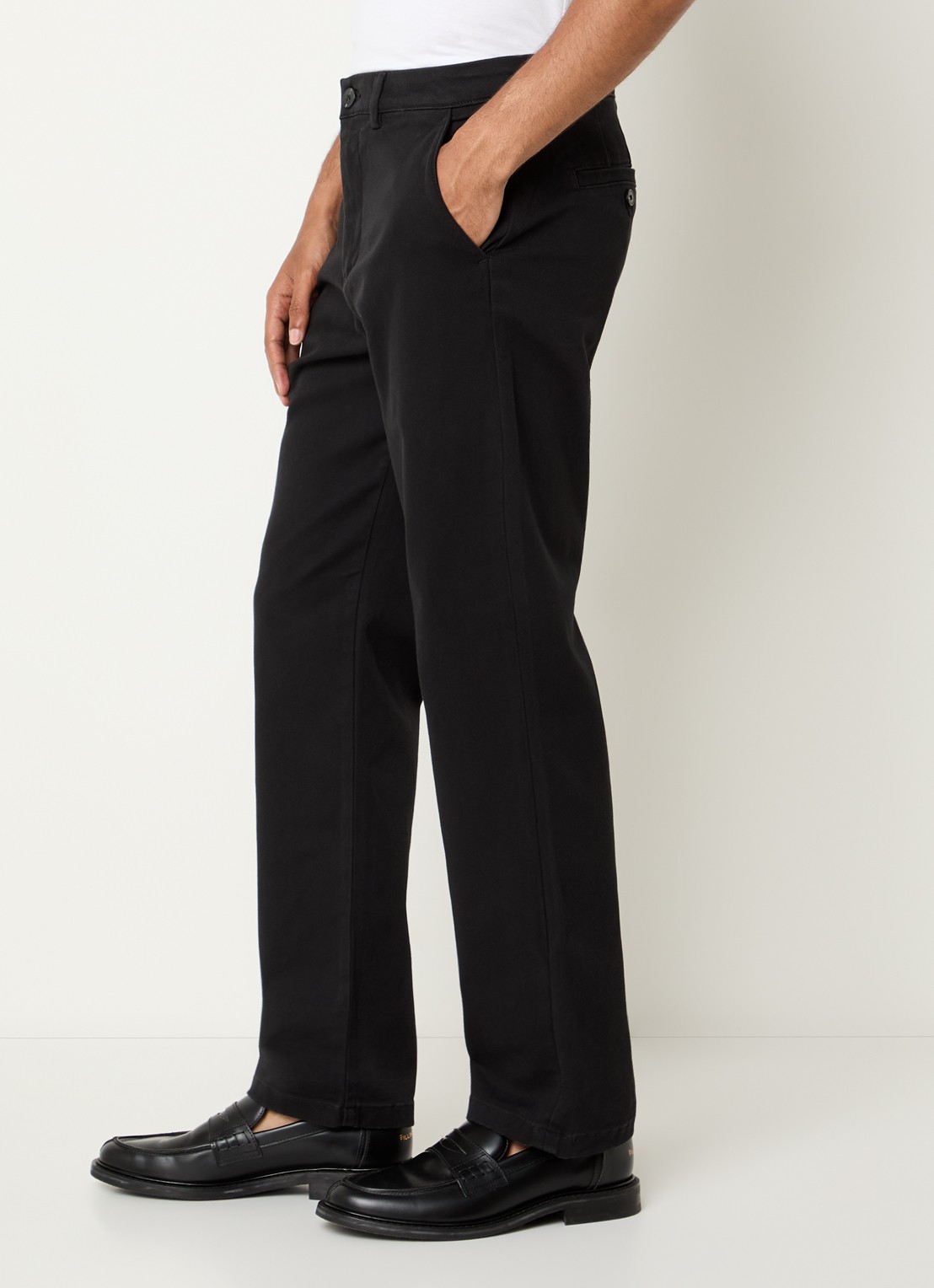 Selected Miles straight leg chino met steekzakken - detail 4 zwart
