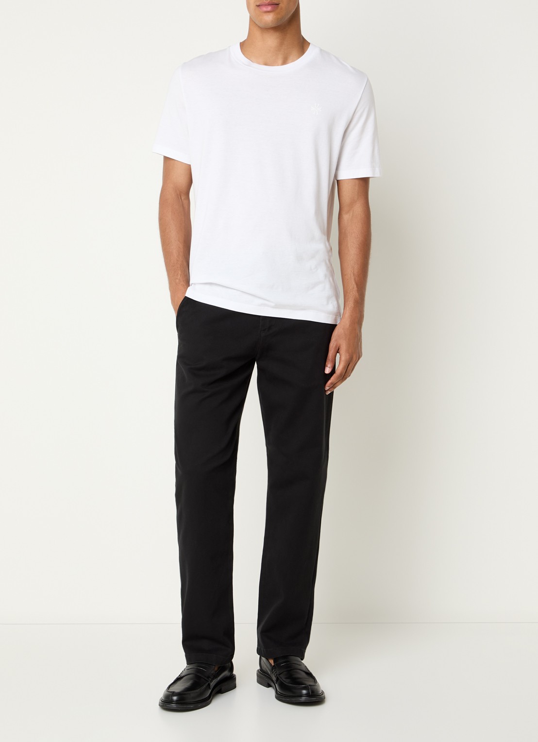 Selected Miles straight leg chino met steekzakken - voorkant 2 zwart