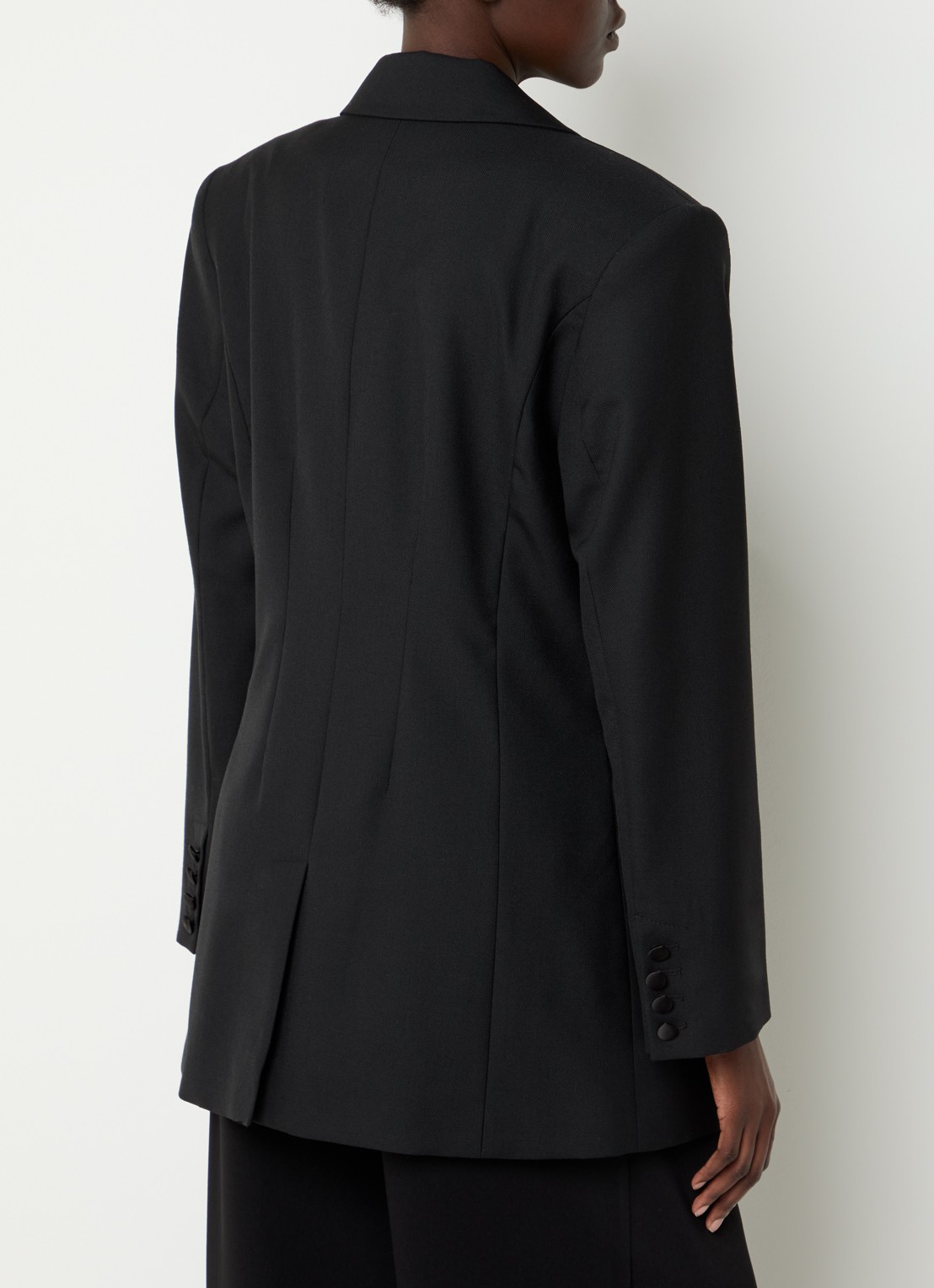 Selected Miya blazer met split en paspelzakken - achterkant zwart