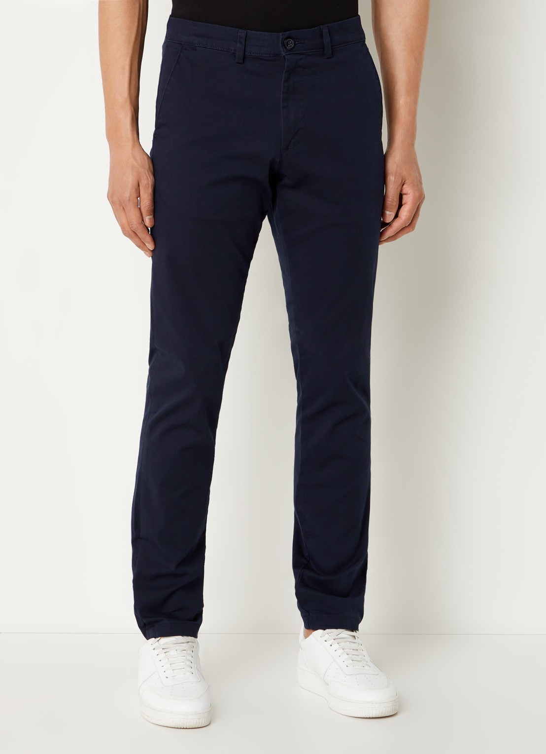 Selected New Miles slim fit chino met steekzakken - detail 4 donkerblauw
