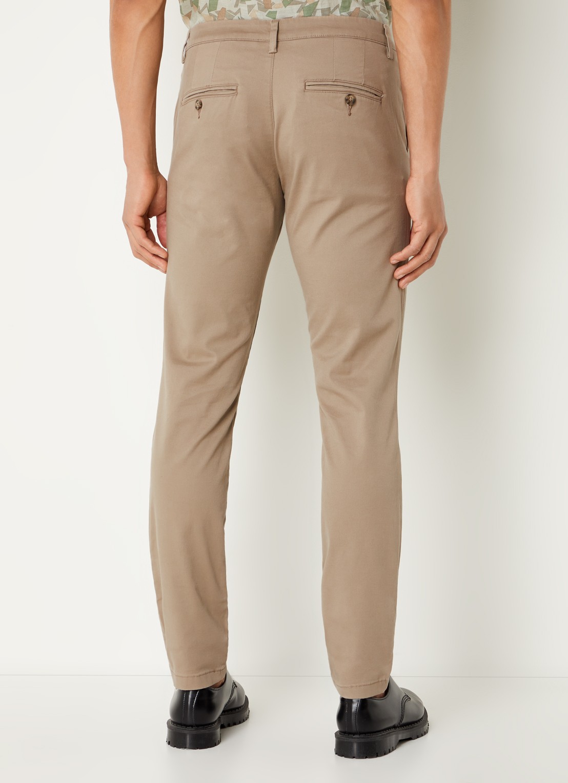 Selected New Miles slim fit chino met steekzakken - achterkant donkerbeige