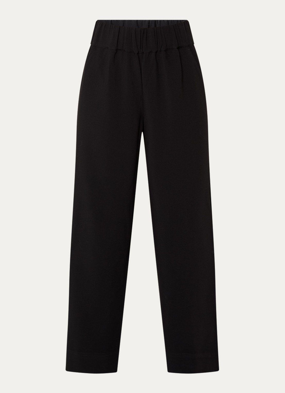 Selected Patricia mid waist wide fit pantalon met steekzakken - voorkant 2 zwart