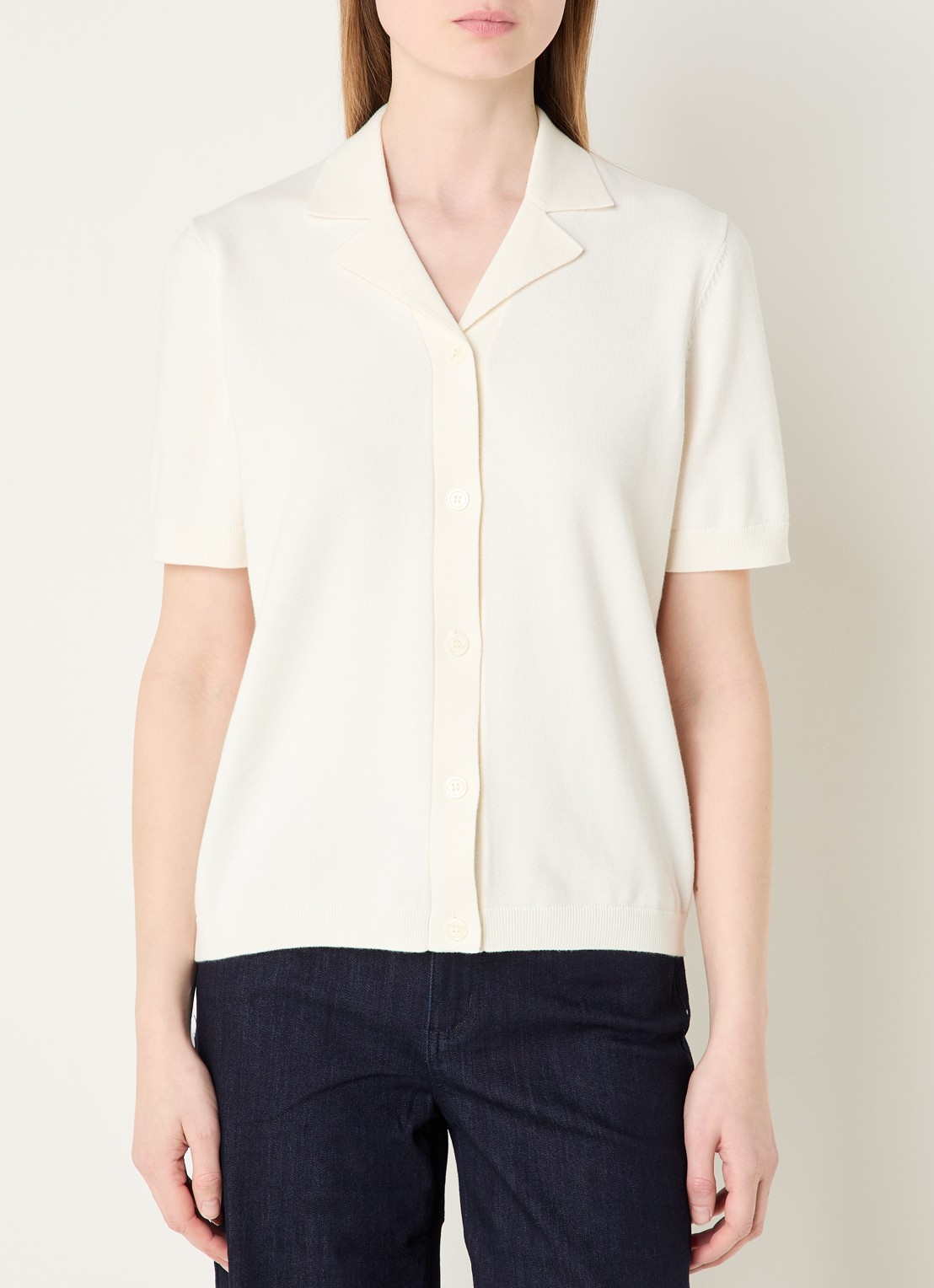 Selected Polo met backprint - achterkant 3 gebroken wit