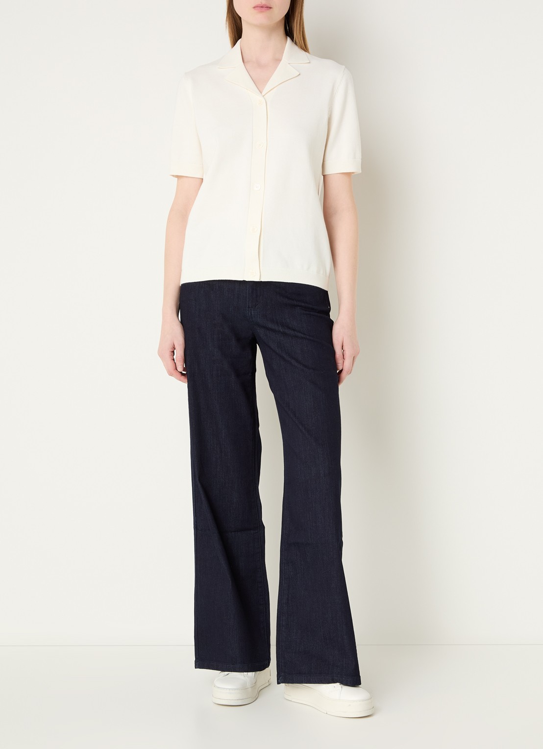 Selected Polo met backprint - voorkant 2 gebroken wit
