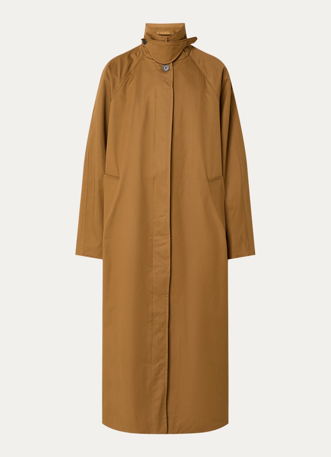 Selected Rayne trenchcoat met steekzakken - voorkant camel