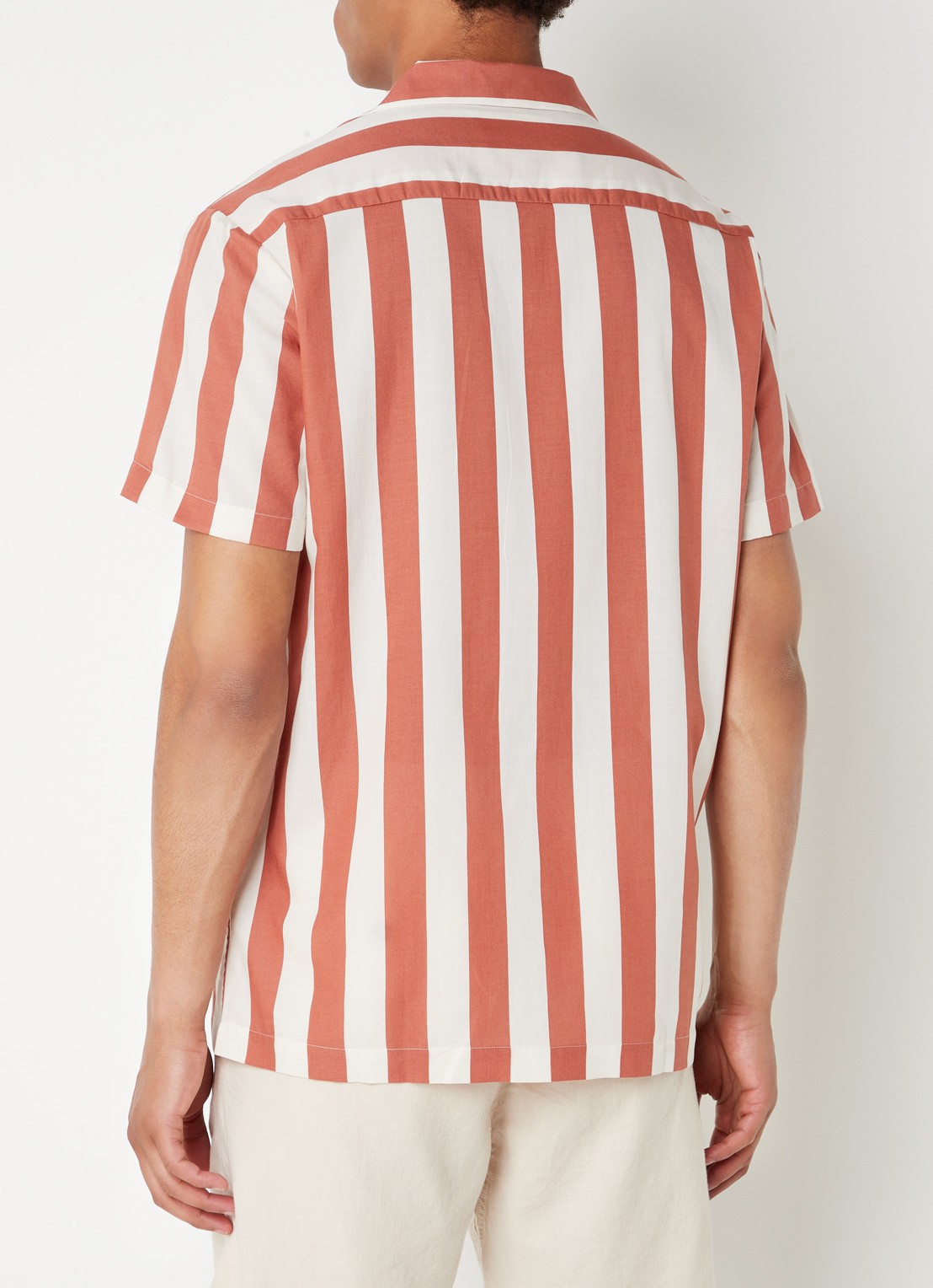 Selected Regular fit overhemd met streepprint - achterkant 2 steenrood
