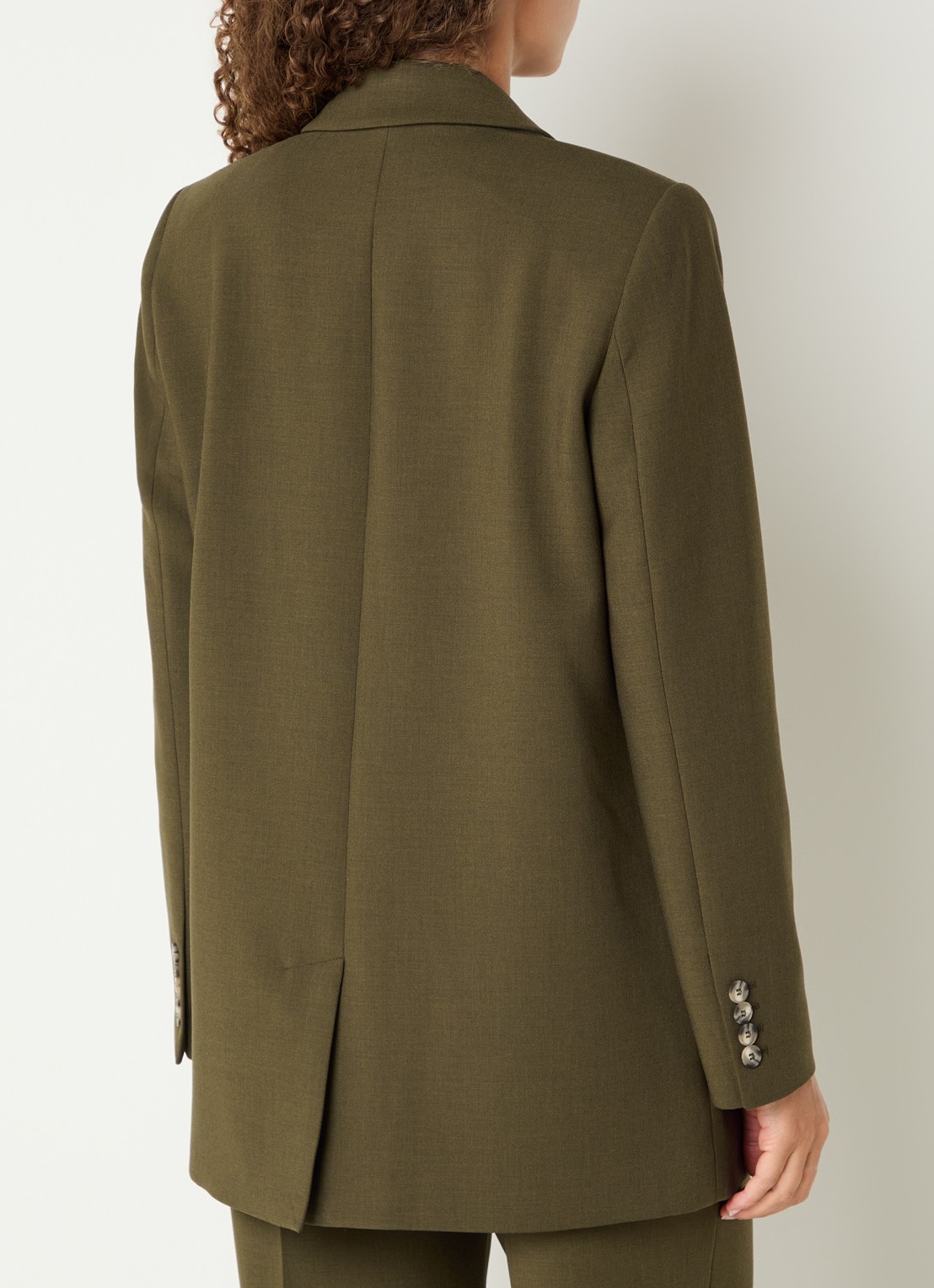 Selected Rita oversized blazer met klepzakken en schoudervulling - achterkant 2 mosgroen