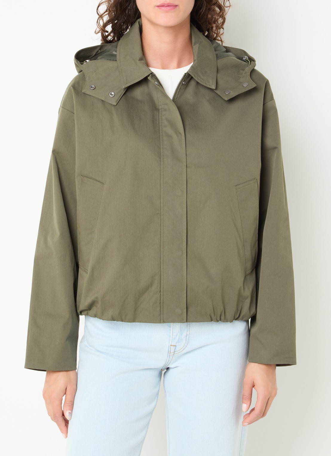 Selected Shiloh jack met afneembare capuchon - detail 4 mosgroen