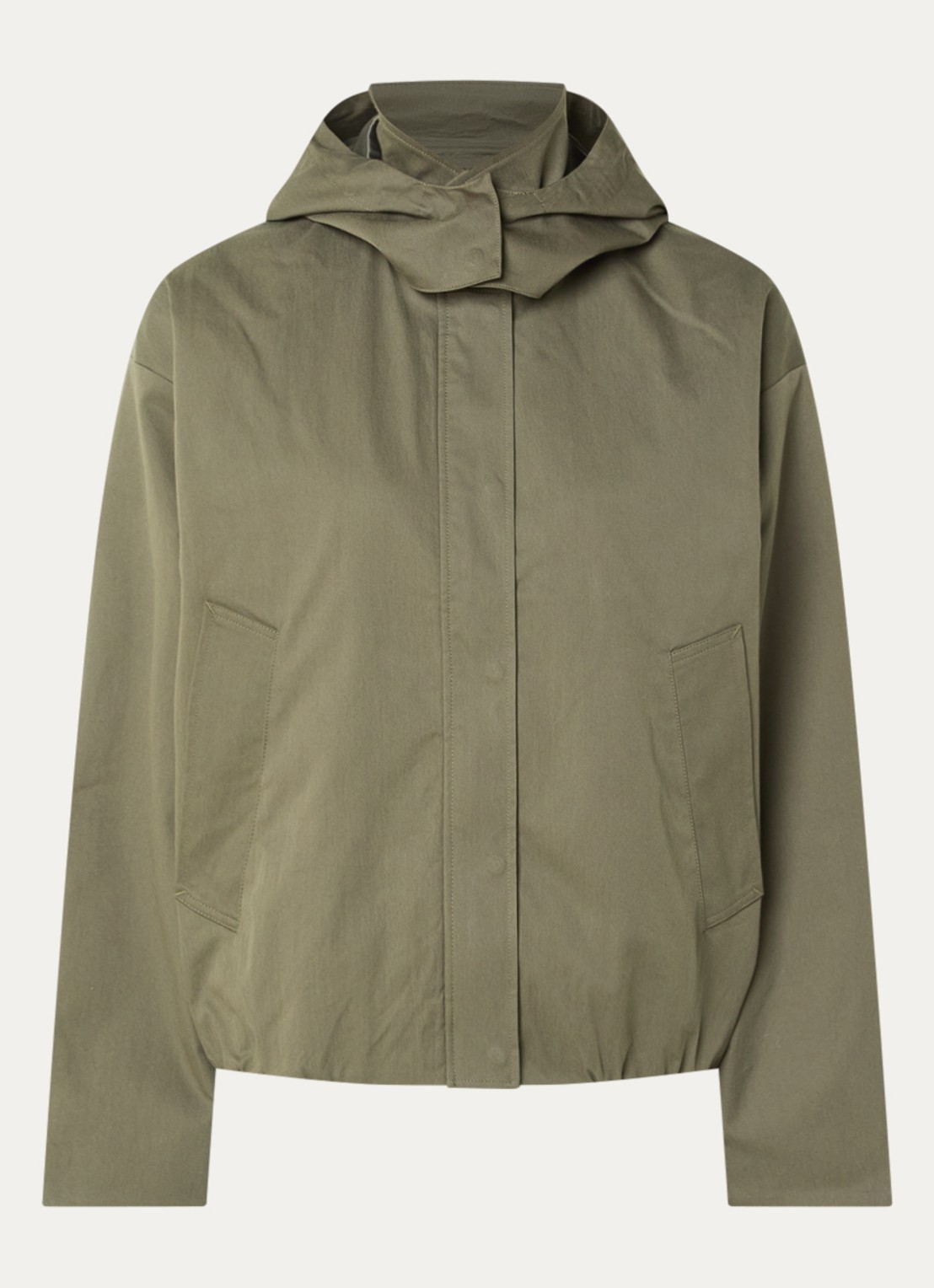 Selected Shiloh jack met afneembare capuchon - voorkant mosgroen