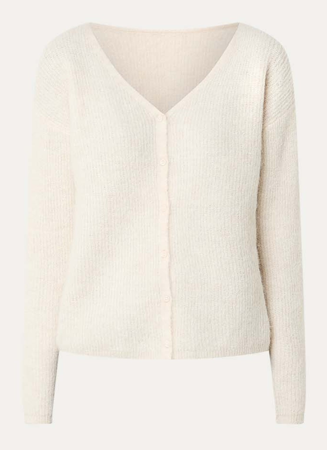 Selected Sia fijngebreid vest in alpaca wolblend - voorkant 2 ivoor