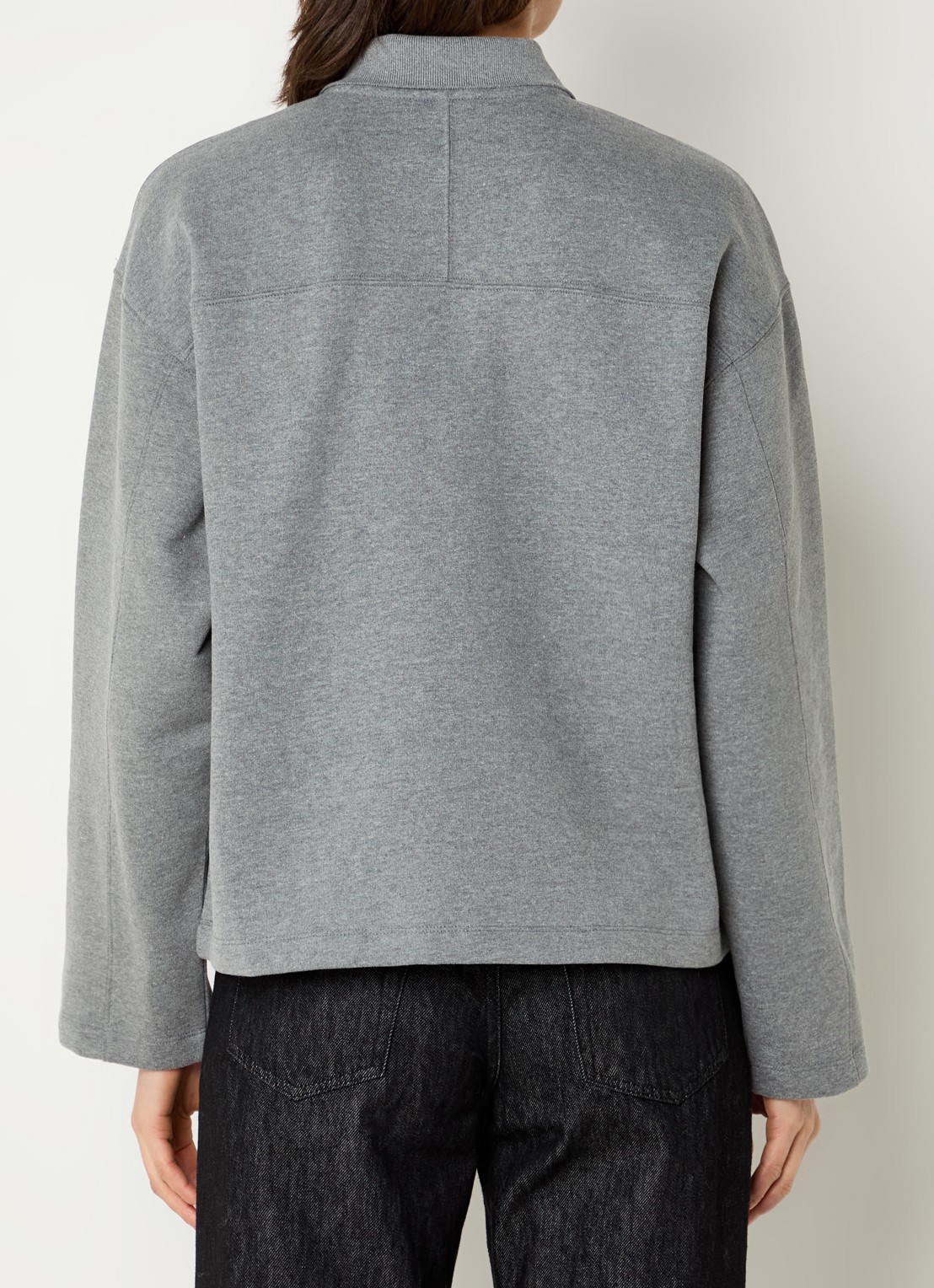 Selected Slfari Gia sweater met polokraag - achterkant 3 middengrijs