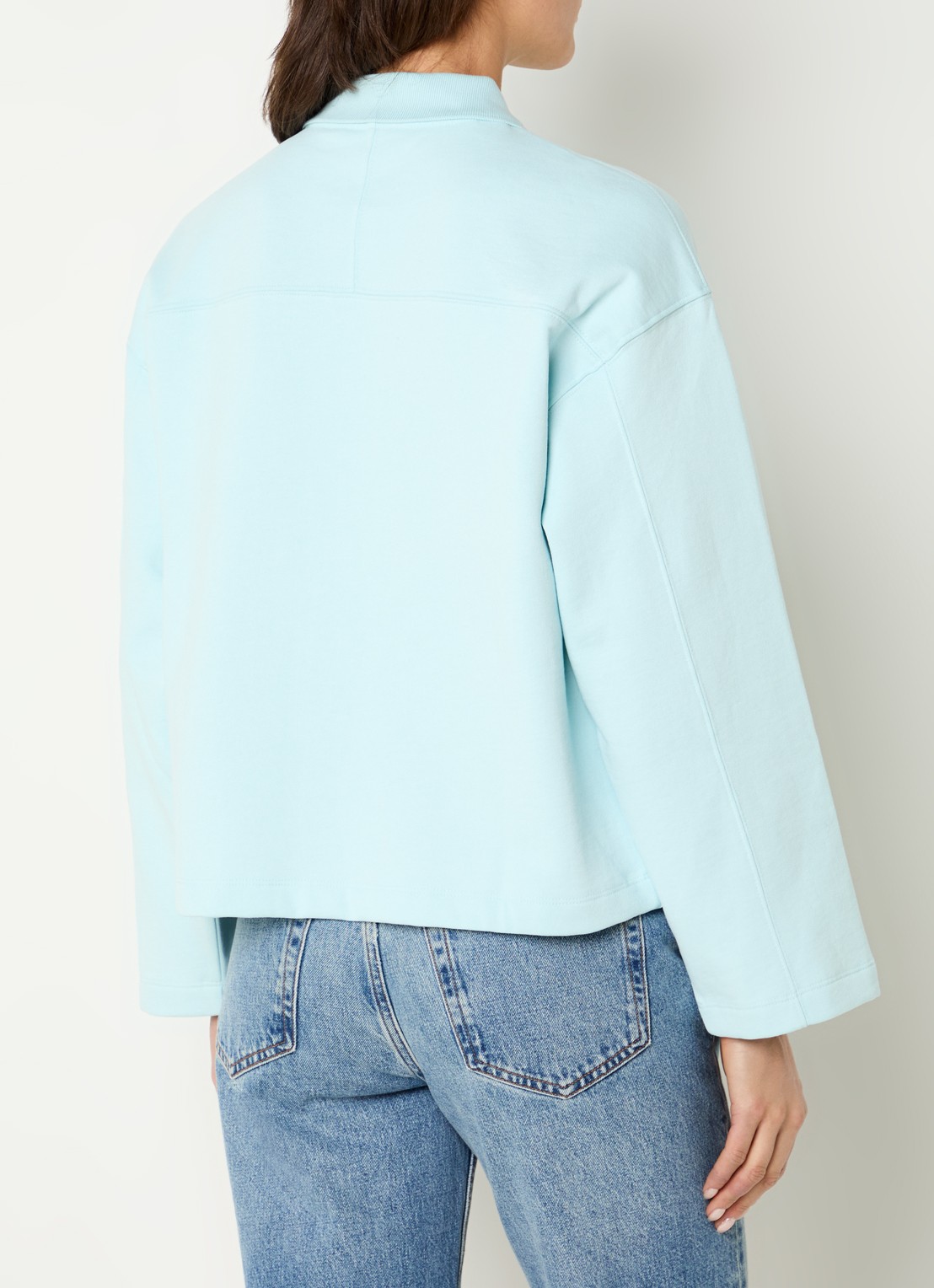 Selected Slfari Gia sweater met polokraag - achterkant 2 turquoise