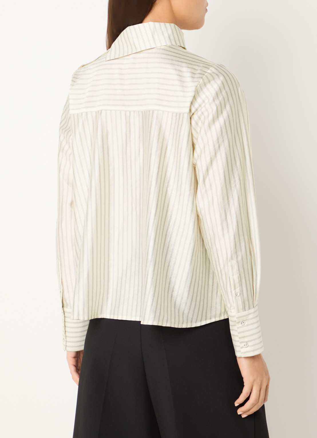 Selected Slwconnie tuniek van satijn met streepprint - achterkant gebroken wit
