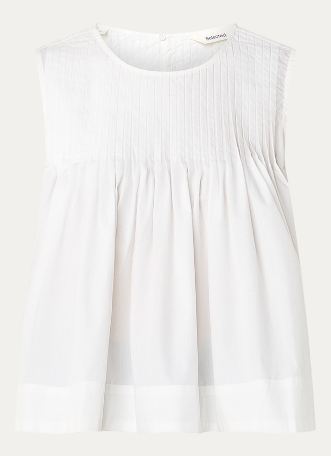 Selected Sophia top met ronde hals - voorkant 2 wit