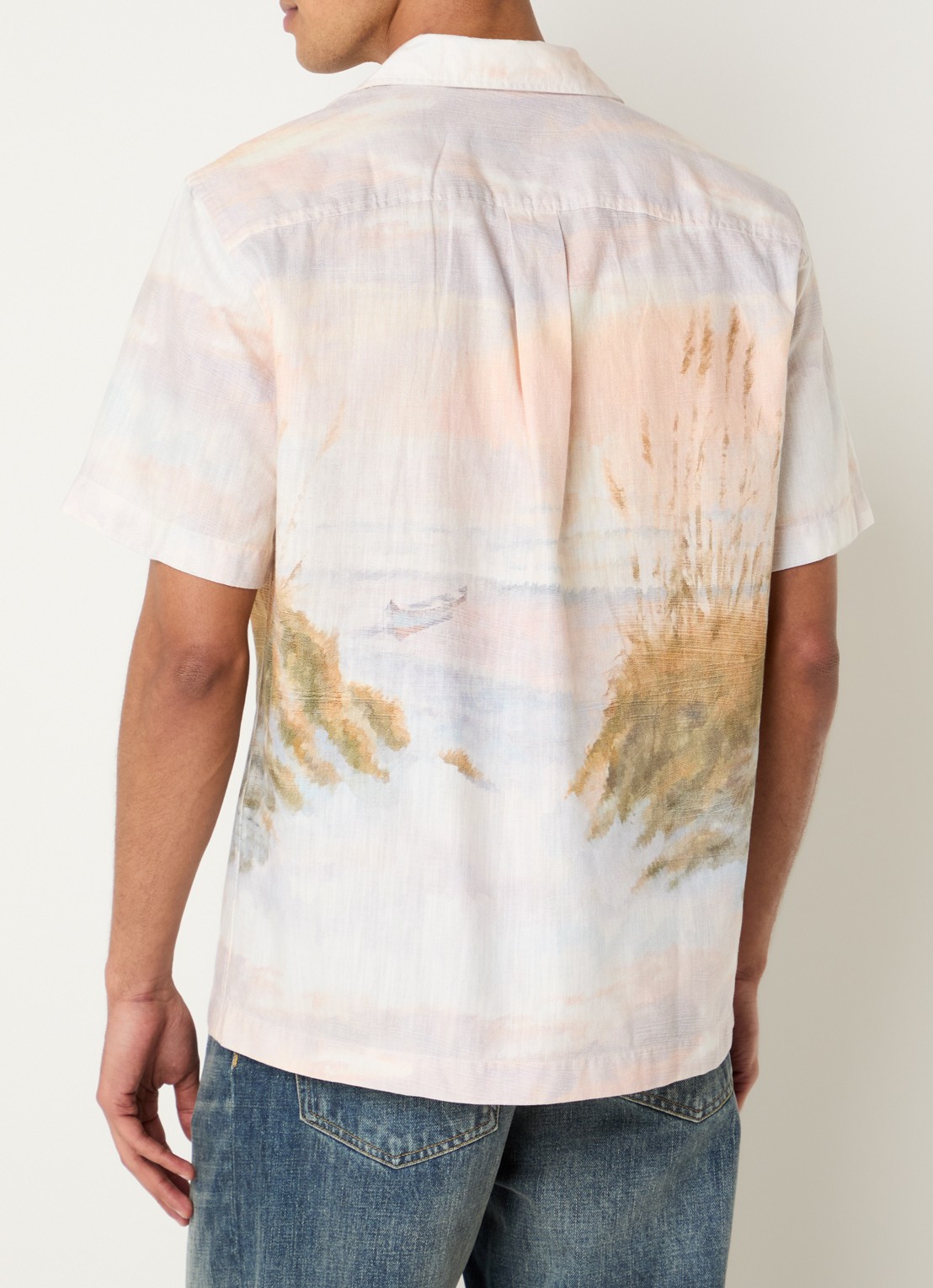 Selected Sunset comfort fit overhemd met print - achterkant creme
