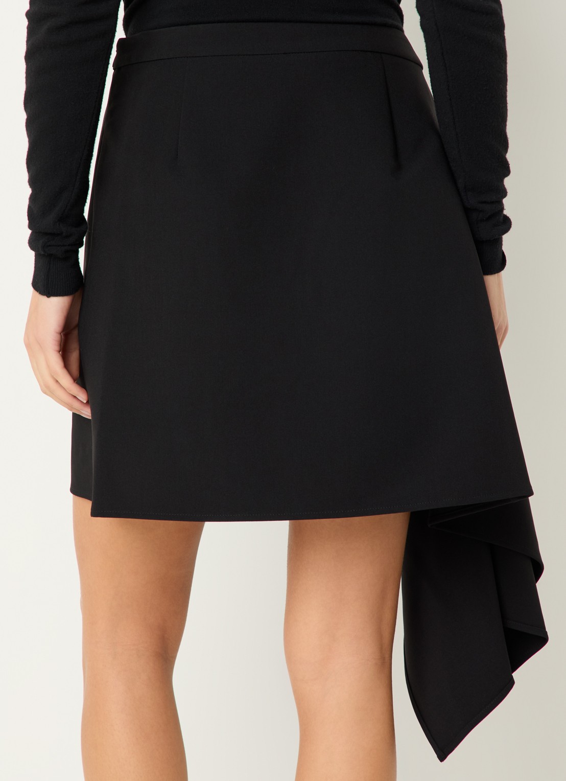 Selected Sylvie minirok met gedrapeerd detail - achterkant zwart