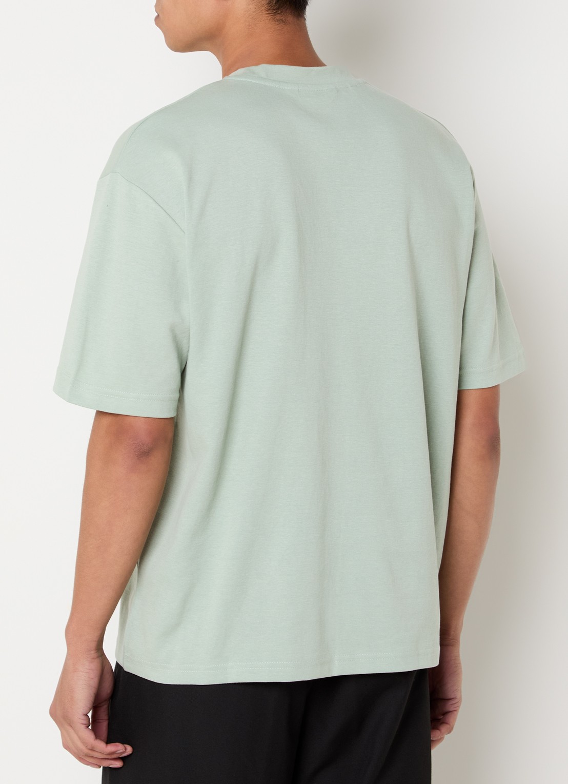 Selected T-shirt met stretch - achterkant lindegroen