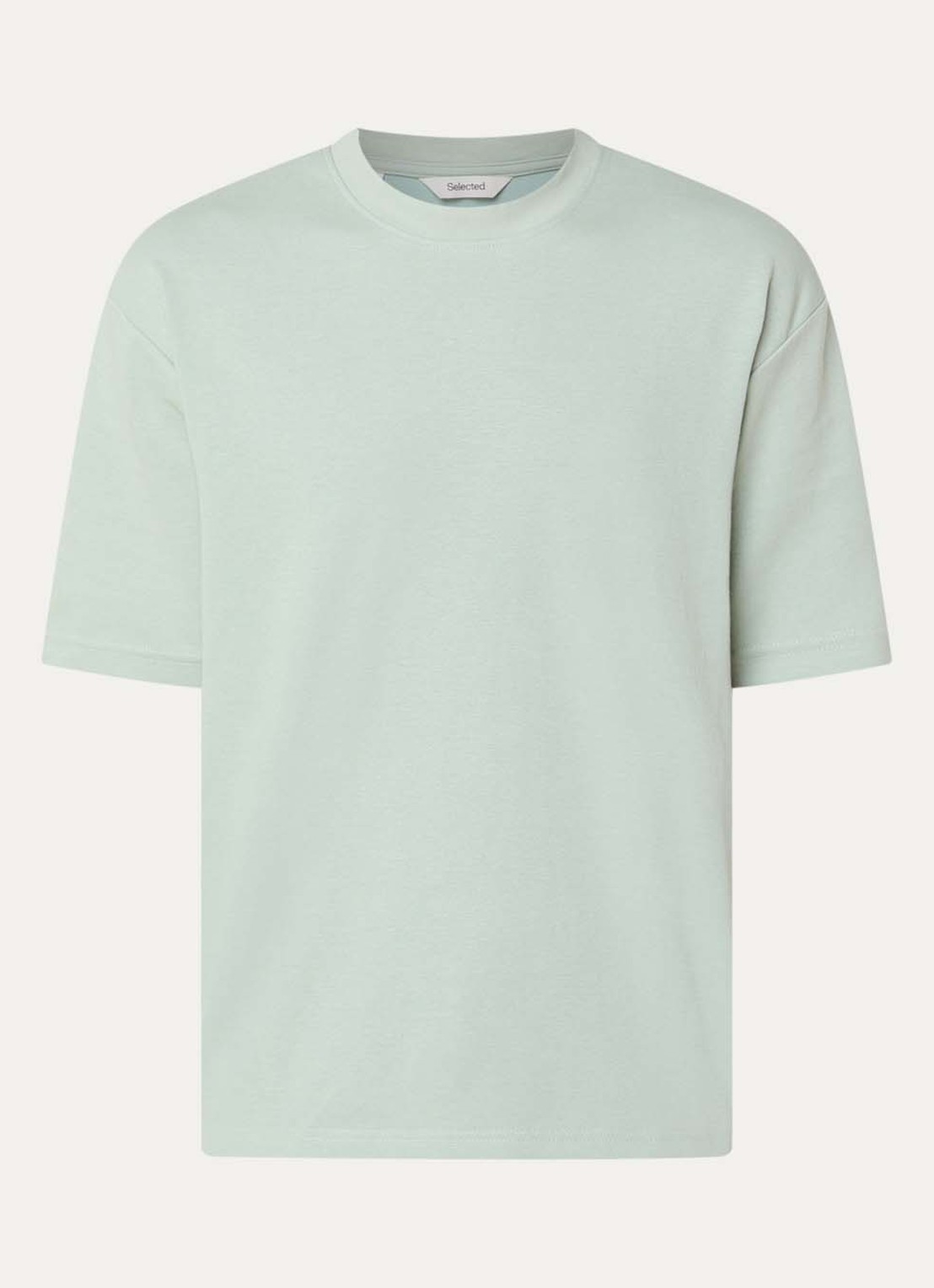 Selected T-shirt met stretch - voorkant 3 lindegroen