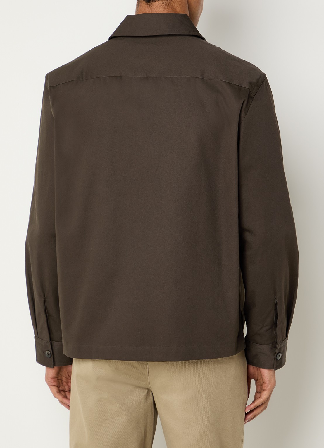 Selected Tate overshirt met borstzak - achterkant 2 donkerbruin