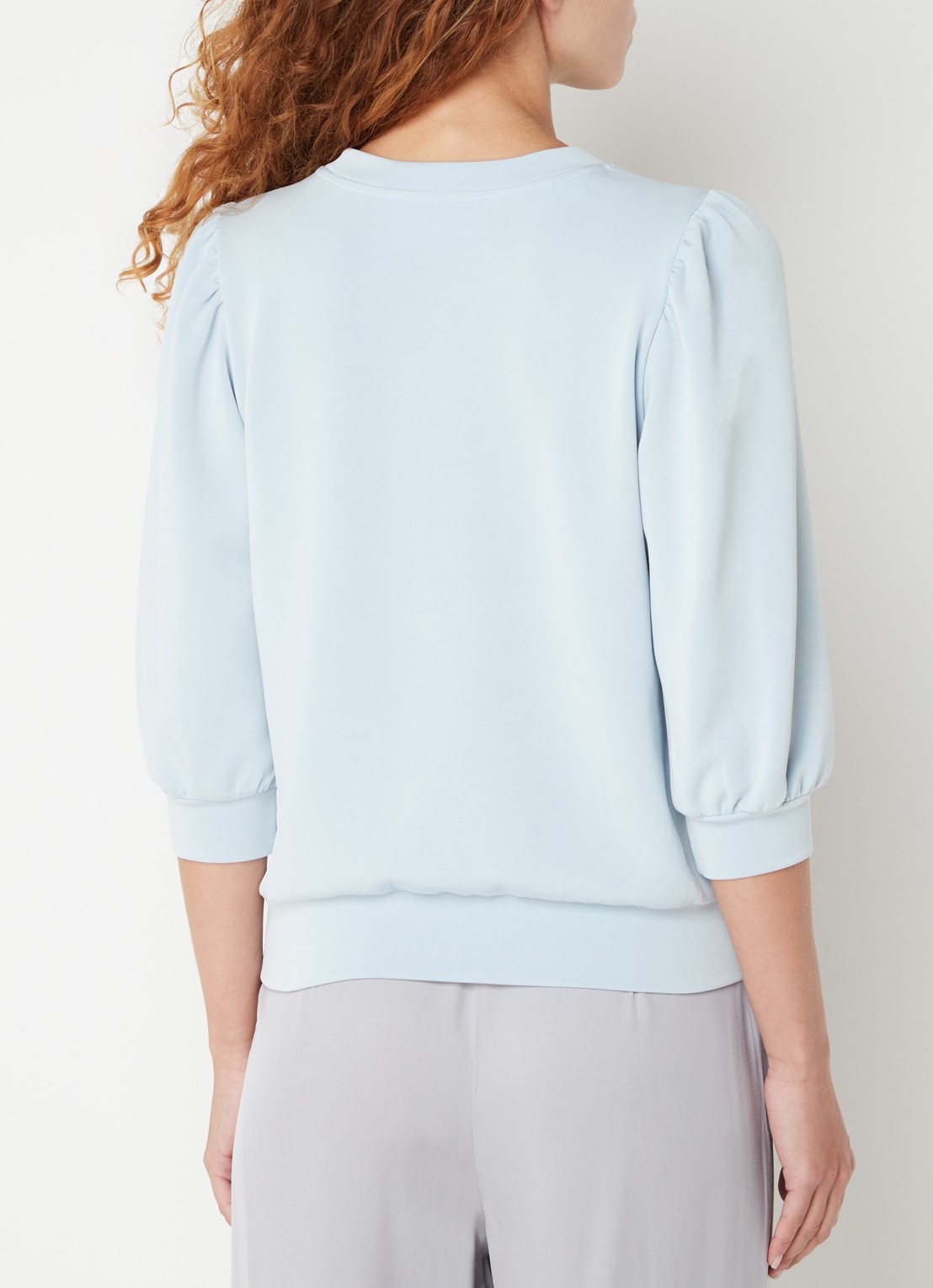 Selected Tenny top  met pofmouw - achterkant lichtblauw