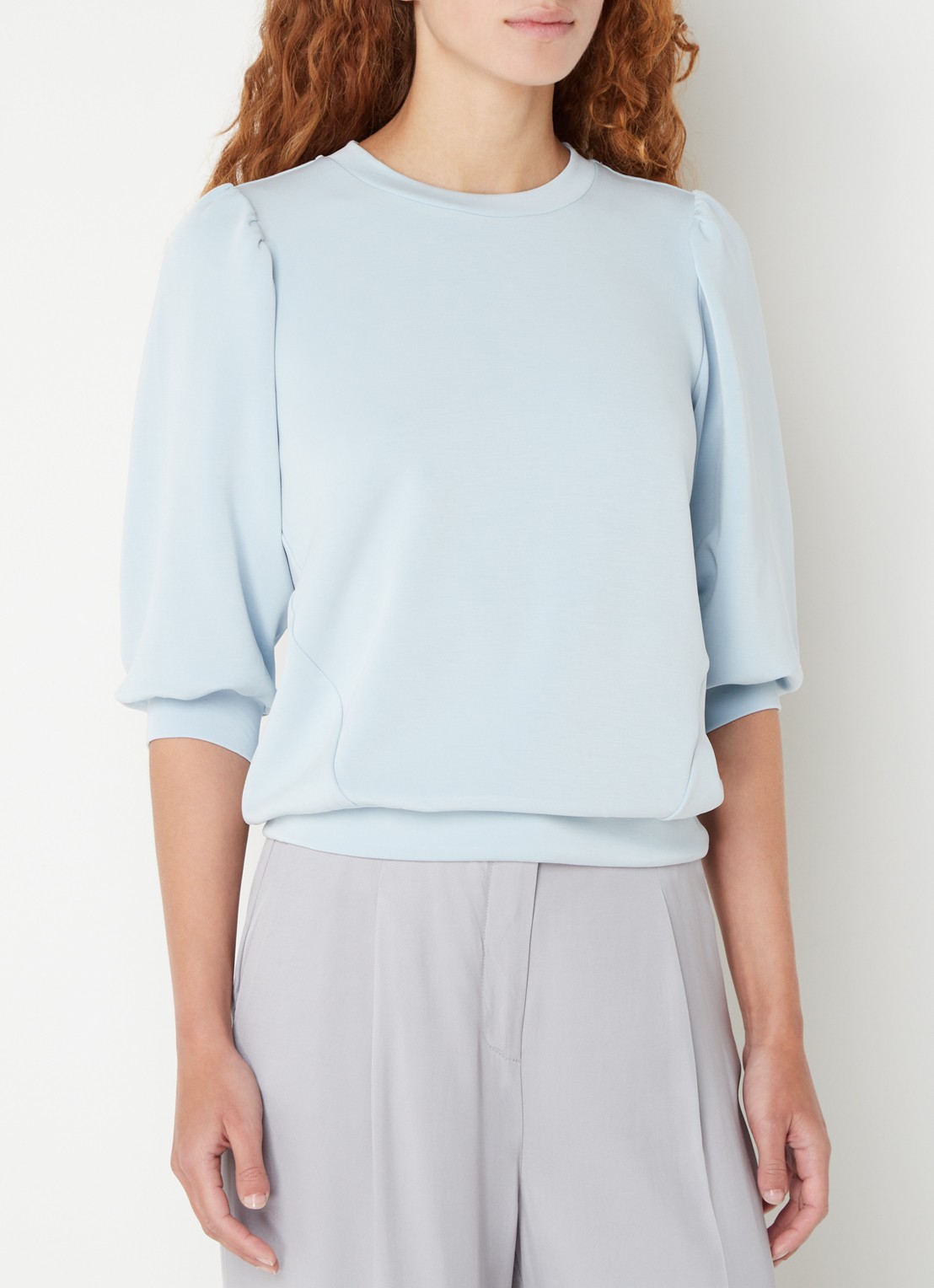Selected Tenny top  met pofmouw - detail 2 lichtblauw
