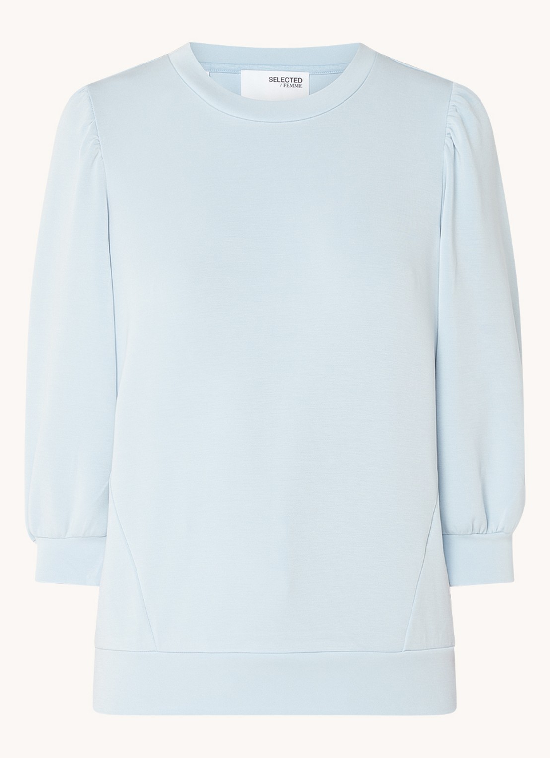 Selected Tenny top  met pofmouw - voorkant 3 lichtblauw
