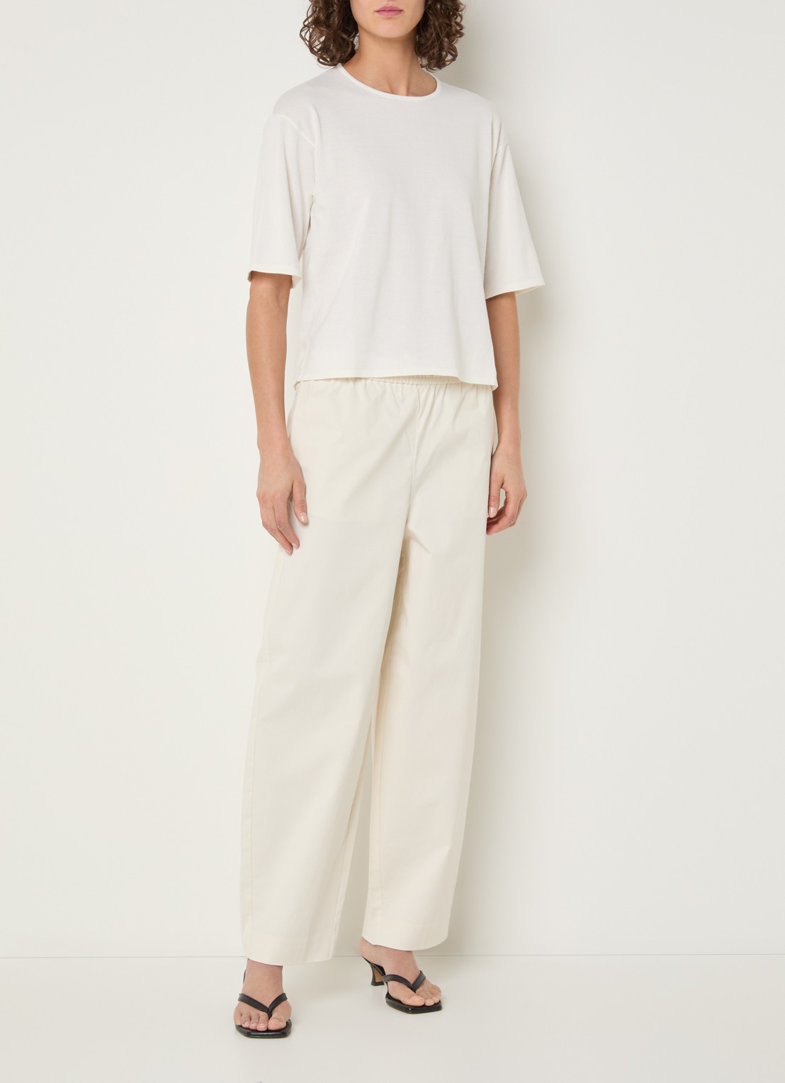 Selected Toleda T-shirt met ronde hals - voorkant 4 wit