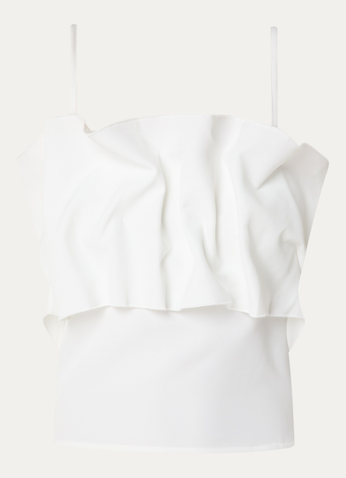 Selected Vinelle top met volant - voorkant 3 wit