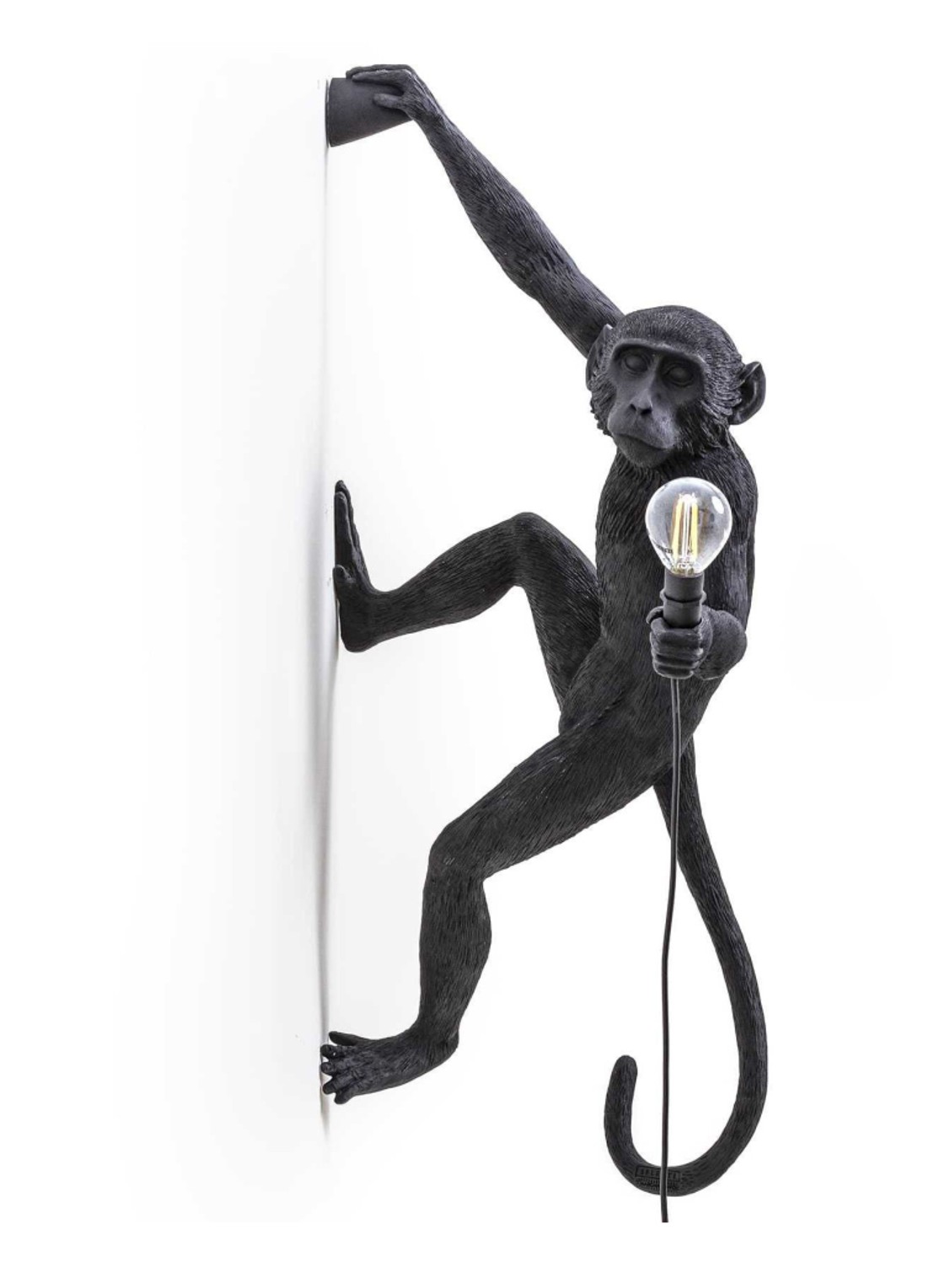 Seletti Monkey Hanging Outdoor wandlamp - voorkant zwart