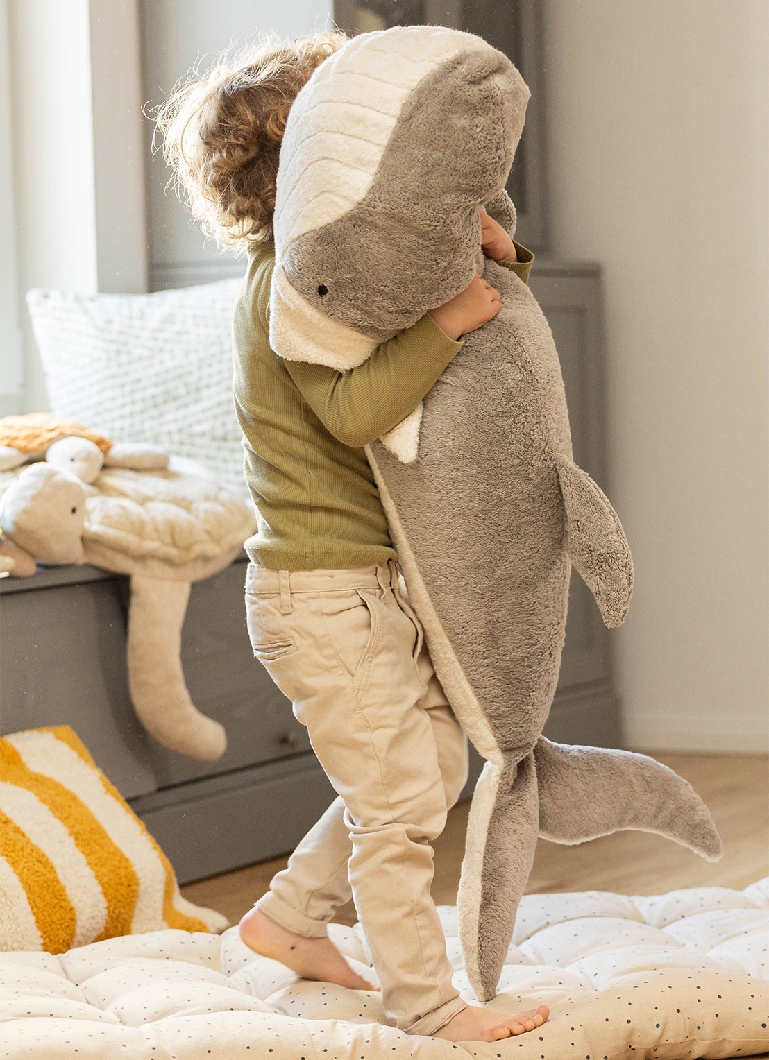 Senger Naturwelt Giant Whale zitzak 123 cm - voorkant 2 grijs