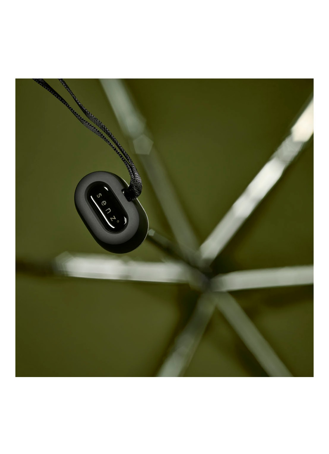 Senz Micro aerodynamische opvouwbare stormparaplu - detail 3 legergroen