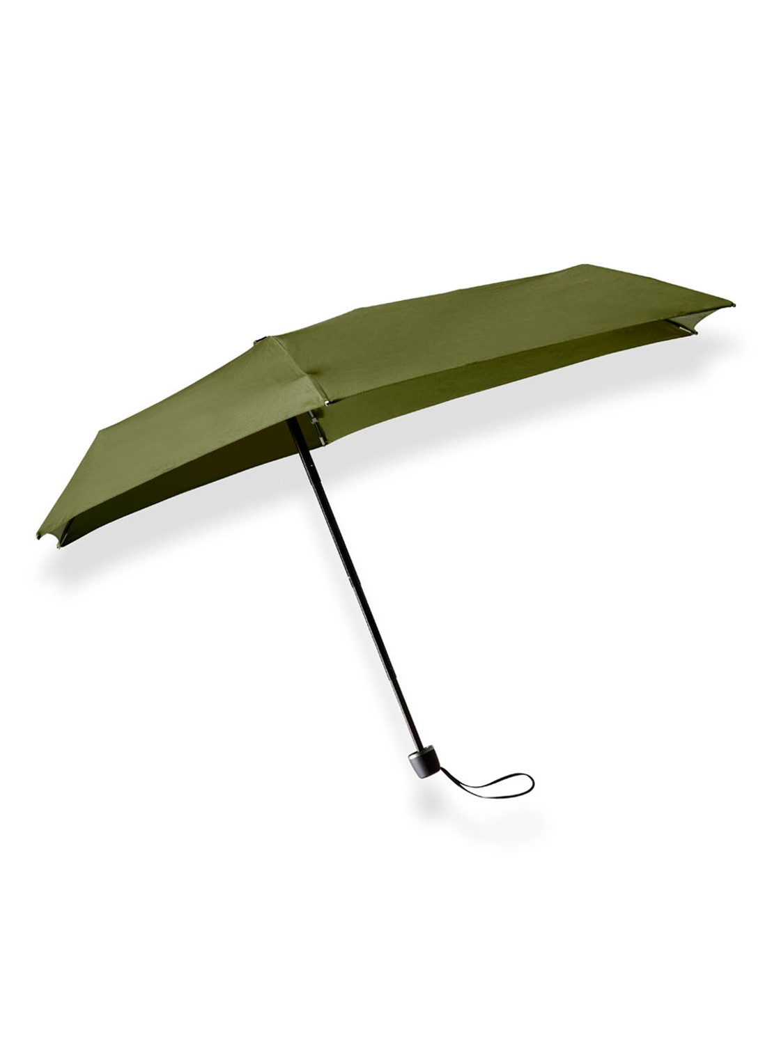 Senz Micro aerodynamische opvouwbare stormparaplu - voorkant 4 legergroen