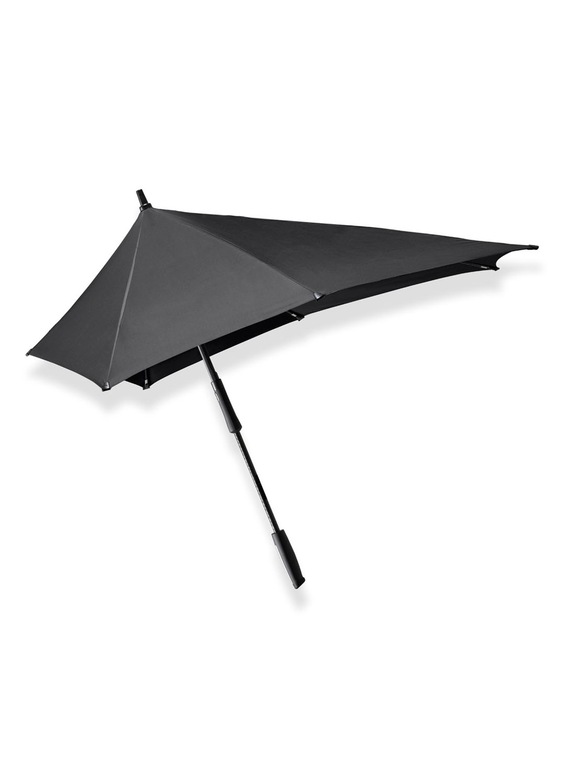 Senz XXL aerodynamische lange stormparaplu - voorkant zwart