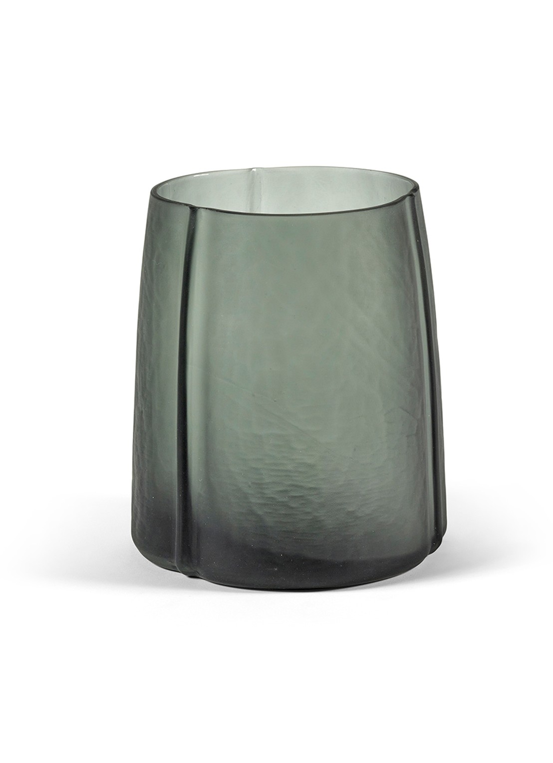 Serax  01 Gevormde vaas van mondgeblazen glas 20 cm  - voorkant antraciet