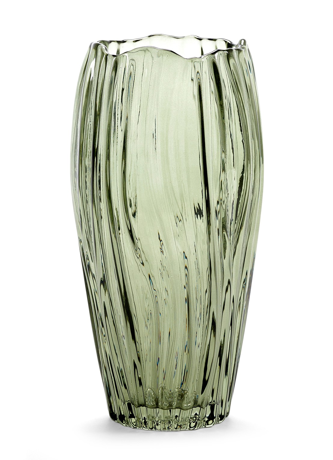 Serax 02 vaas L 25 cm  - voorkant groen